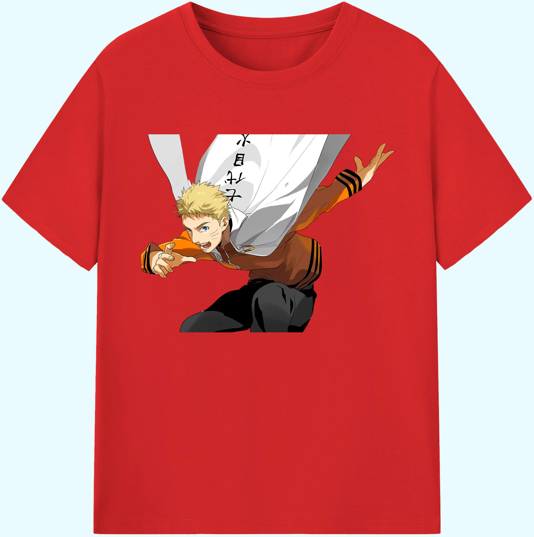 （画像用） NARUTO -ナルト- うずまき ナルト Uzumaki Naruto 綿100％ メンズ半袖Tシャツ｜肌触りやわらか＆通気性