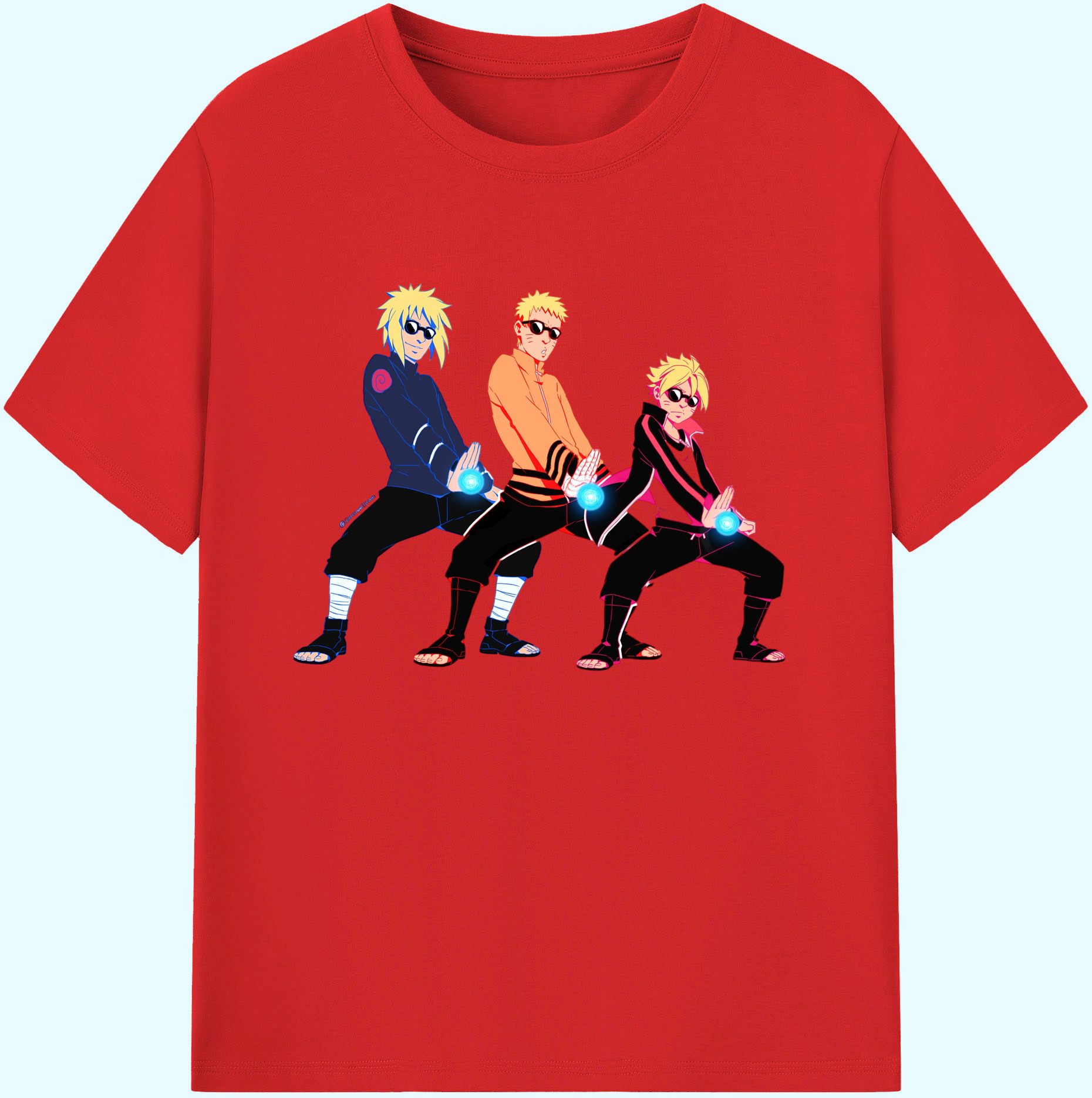 （画像用） NARUTO -ナルト- うずまき ナルト Uzumaki Naruto 綿100％ メンズ半袖Tシャツ｜肌触りやわらか＆通気性