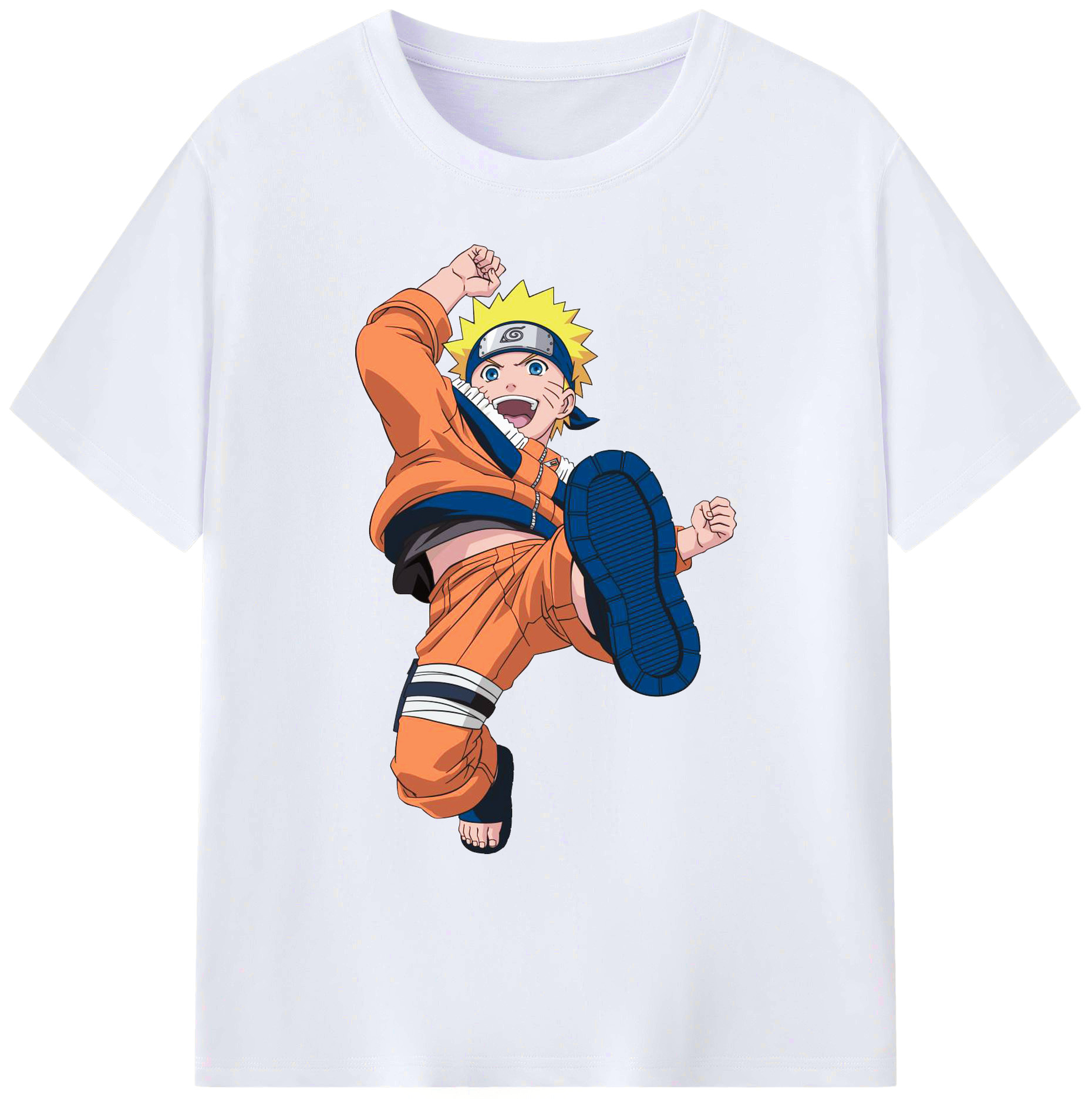 （画像用） NARUTO -ナルト- うずまき ナルト Uzumaki Naruto 綿100％ メンズ半袖Tシャツ｜肌触りやわらか＆通気性