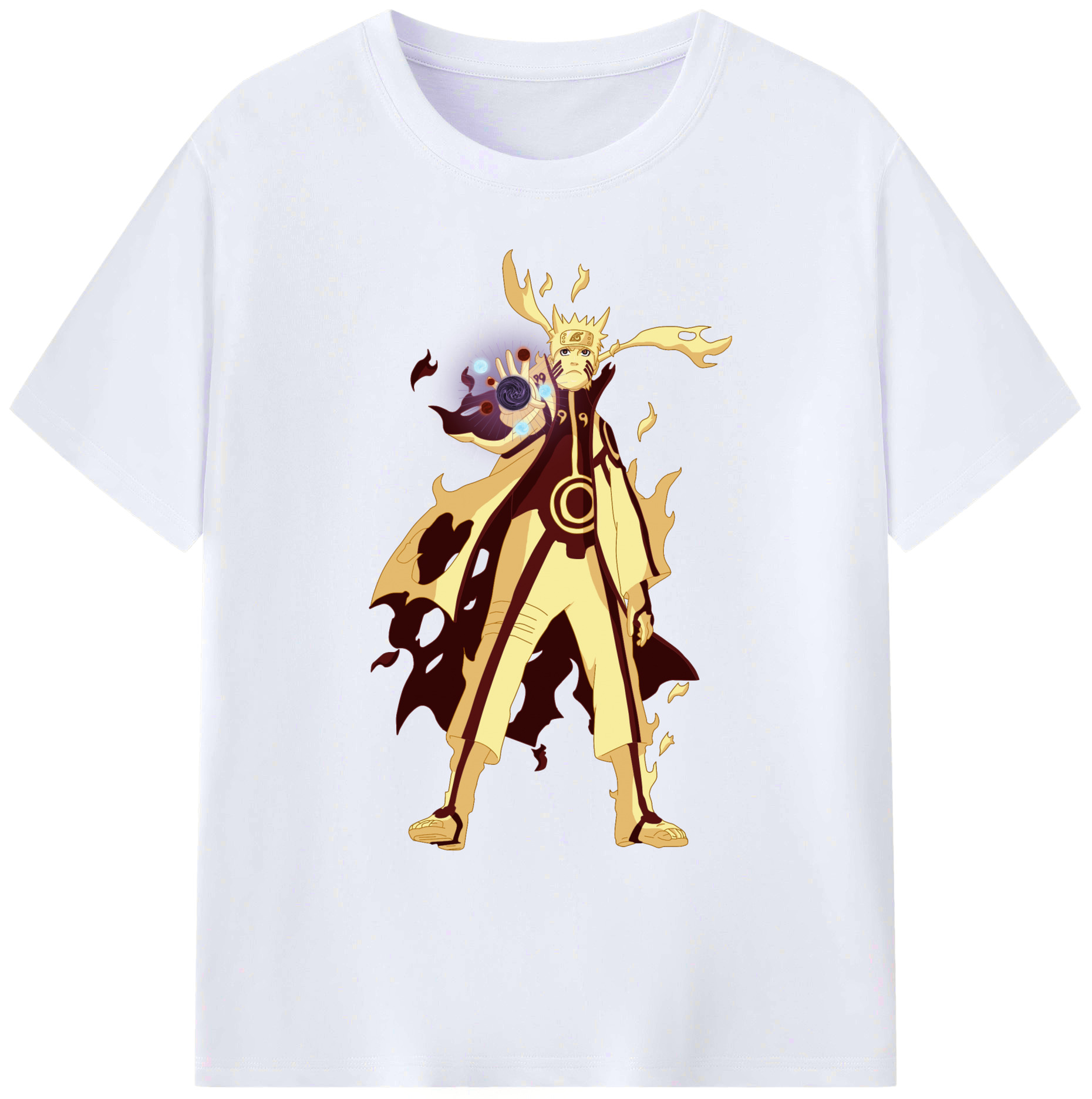 （画像用） NARUTO -ナルト- うずまき ナルト Uzumaki Naruto 綿100％ メンズ半袖Tシャツ｜肌触りやわらか＆通気性