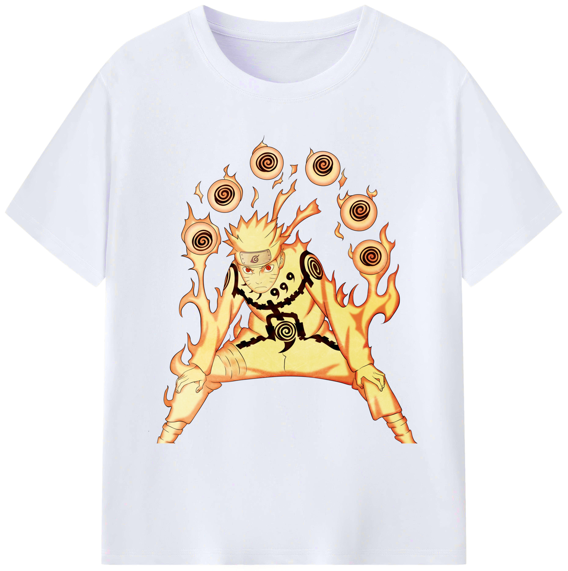 （画像用） NARUTO -ナルト- うずまき ナルト Uzumaki Naruto 綿100％ メンズ半袖Tシャツ｜肌触りやわらか＆通気性