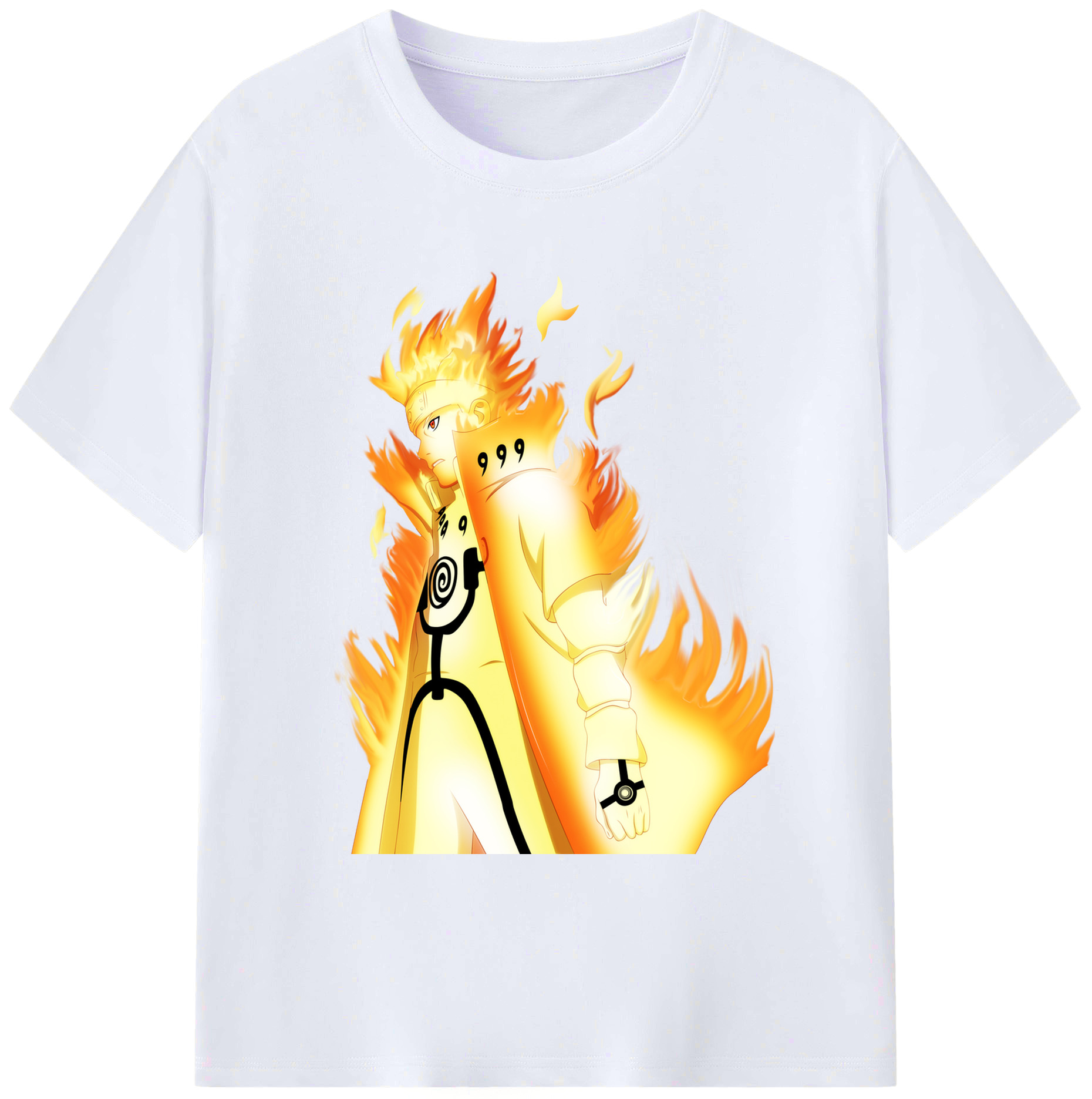 （画像用） NARUTO -ナルト- うずまき ナルト Uzumaki Naruto 綿100％ メンズ半袖Tシャツ｜肌触りやわらか＆通気性