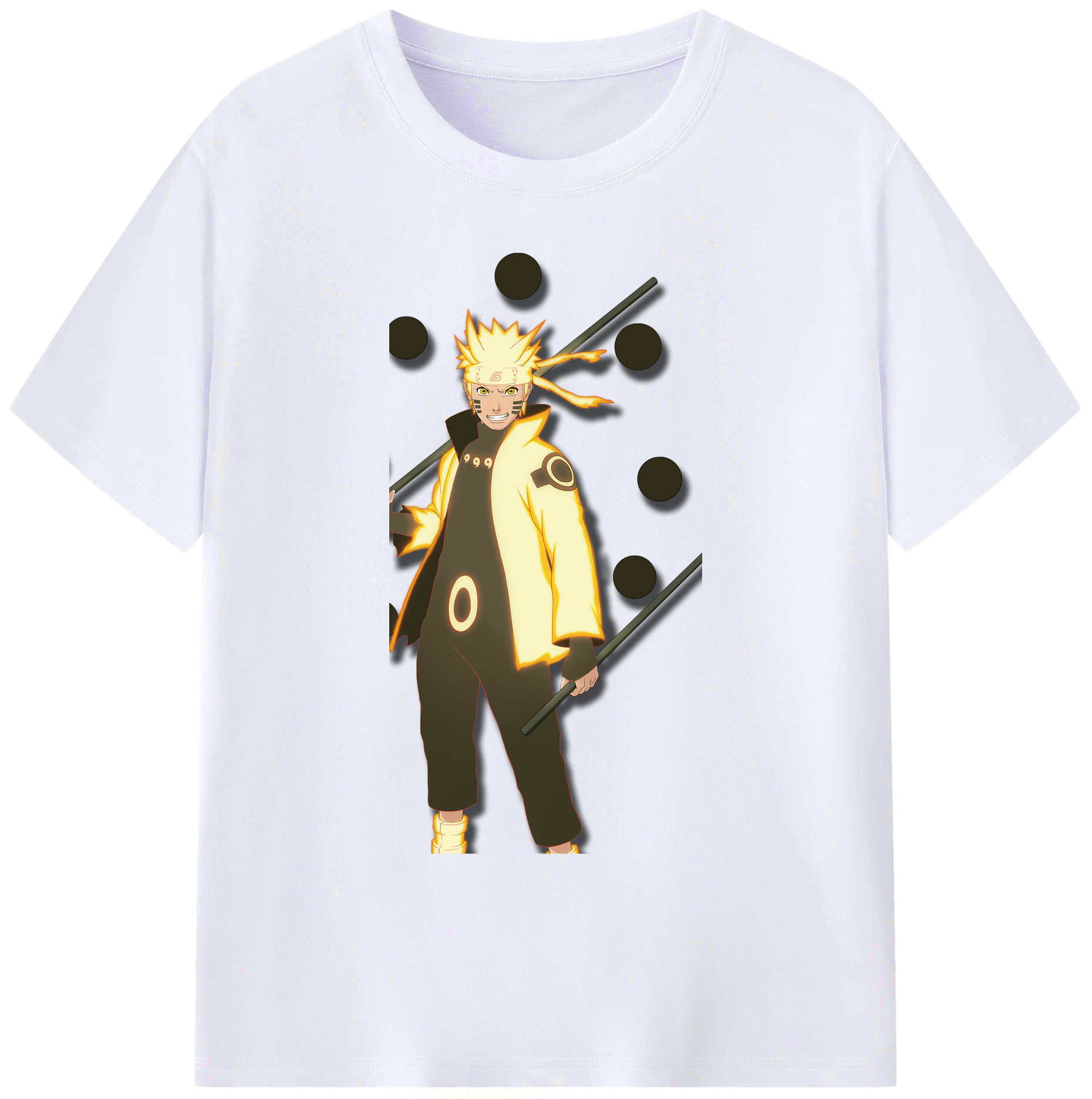（画像用） NARUTO -ナルト- うずまき ナルト Uzumaki Naruto 綿100％ メンズ半袖Tシャツ｜肌触りやわらか＆通気性