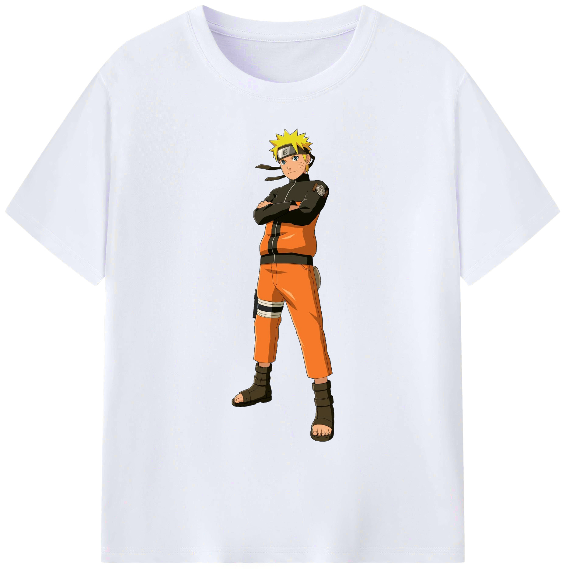 （画像用） NARUTO -ナルト- うずまき ナルト Uzumaki Naruto 綿100％ メンズ半袖Tシャツ｜肌触りやわらか＆通気性