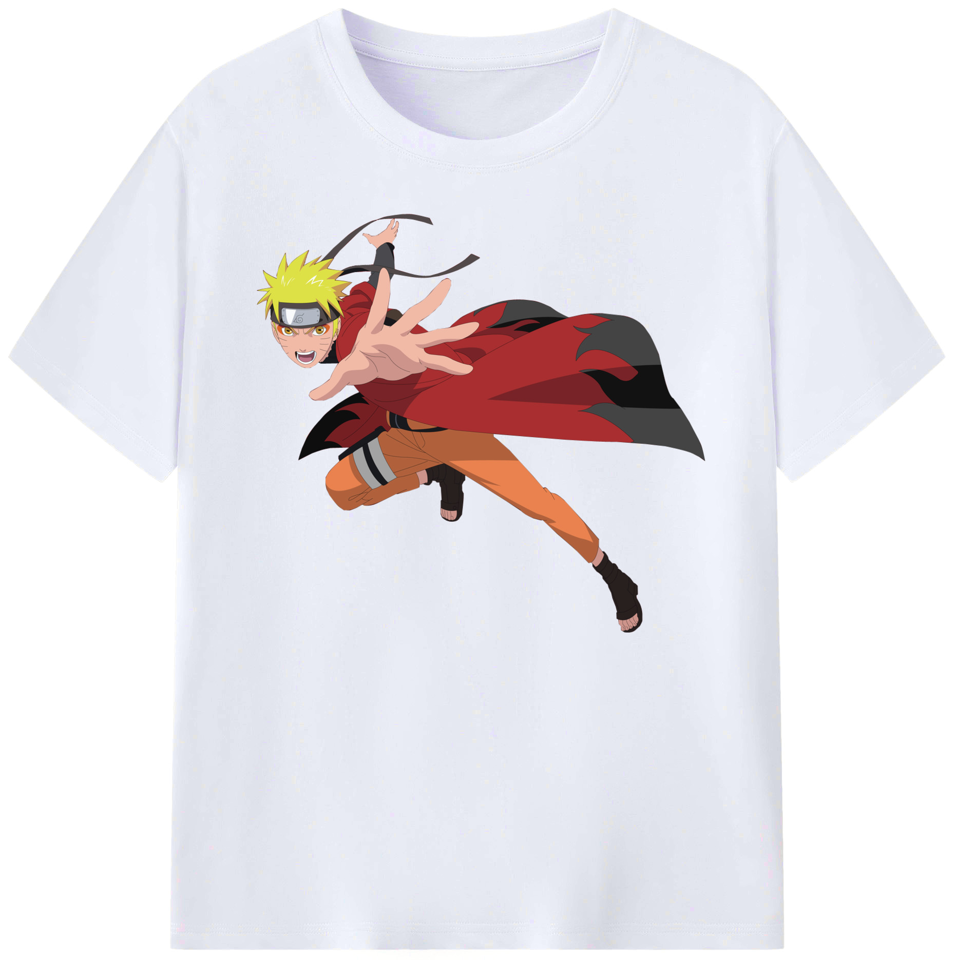 （画像用） NARUTO -ナルト- うずまき ナルト Uzumaki Naruto 綿100％ メンズ半袖Tシャツ｜肌触りやわらか＆通気性
