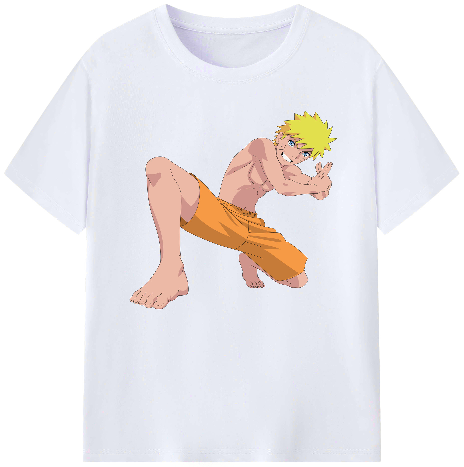 （画像用） NARUTO -ナルト- うずまき ナルト Uzumaki Naruto 綿100％ メンズ半袖Tシャツ｜肌触りやわらか＆通気性