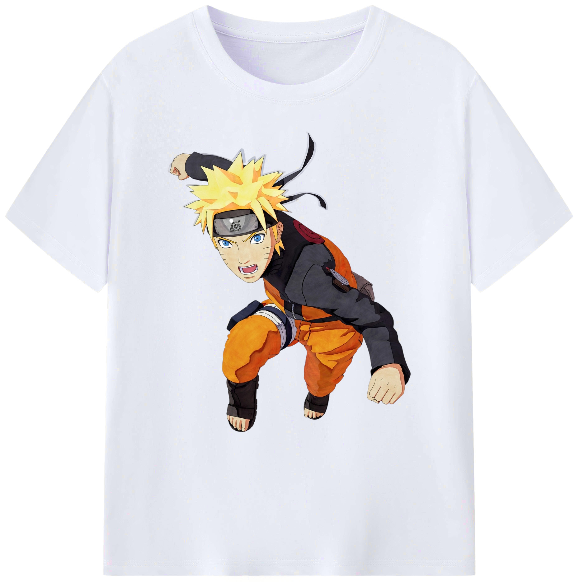 （画像用） NARUTO -ナルト- うずまき ナルト Uzumaki Naruto 綿100％ メンズ半袖Tシャツ｜肌触りやわらか＆通気性