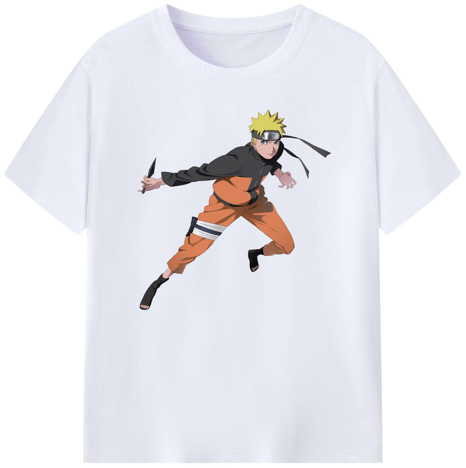 （画像用） NARUTO -ナルト- うずまき ナルト Uzumaki Naruto 綿100％ メンズ半袖Tシャツ｜肌触りやわらか＆通気性