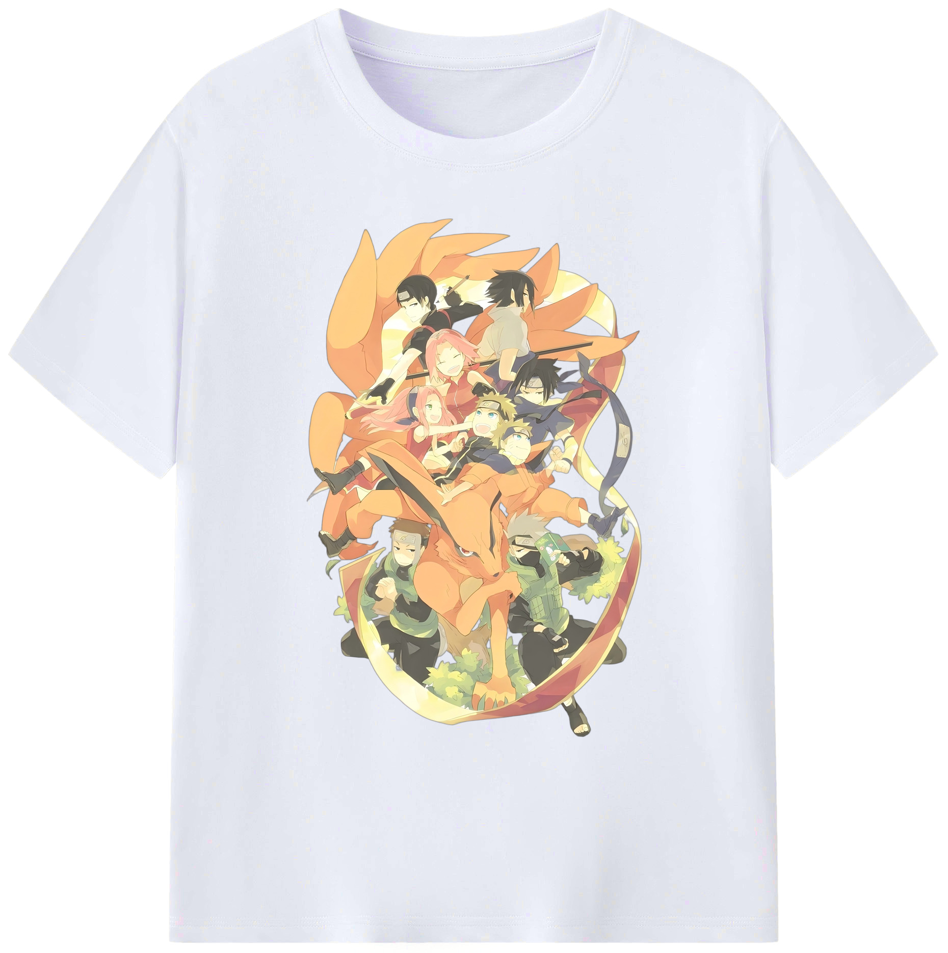 （画像用） NARUTO -ナルト- うずまき ナルト Uzumaki Naruto 綿100％ メンズ半袖Tシャツ｜肌触りやわらか＆通気性