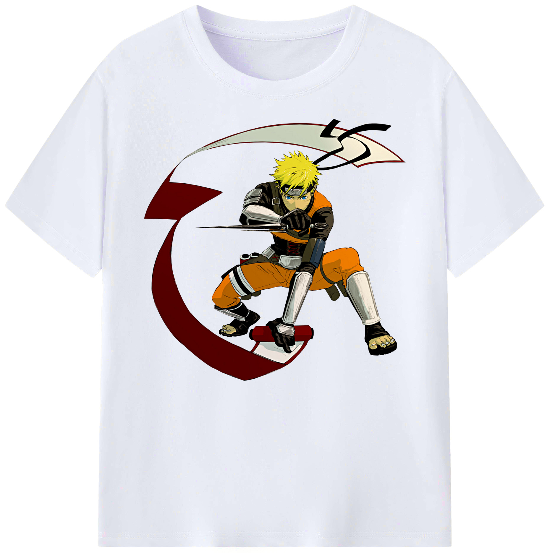 （画像用） NARUTO -ナルト- うずまき ナルト Uzumaki Naruto 綿100％ メンズ半袖Tシャツ｜肌触りやわらか＆通気性