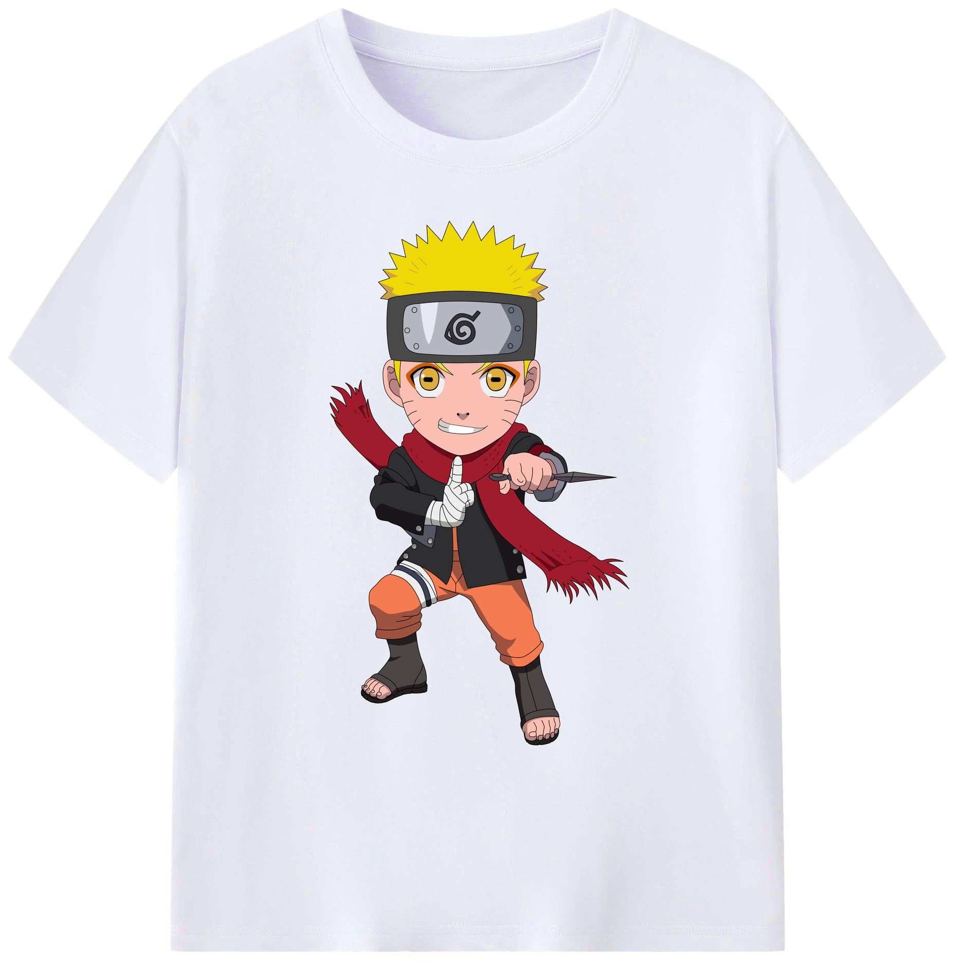 （画像用） NARUTO -ナルト- うずまき ナルト Uzumaki Naruto 綿100％ メンズ半袖Tシャツ｜肌触りやわらか＆通気性