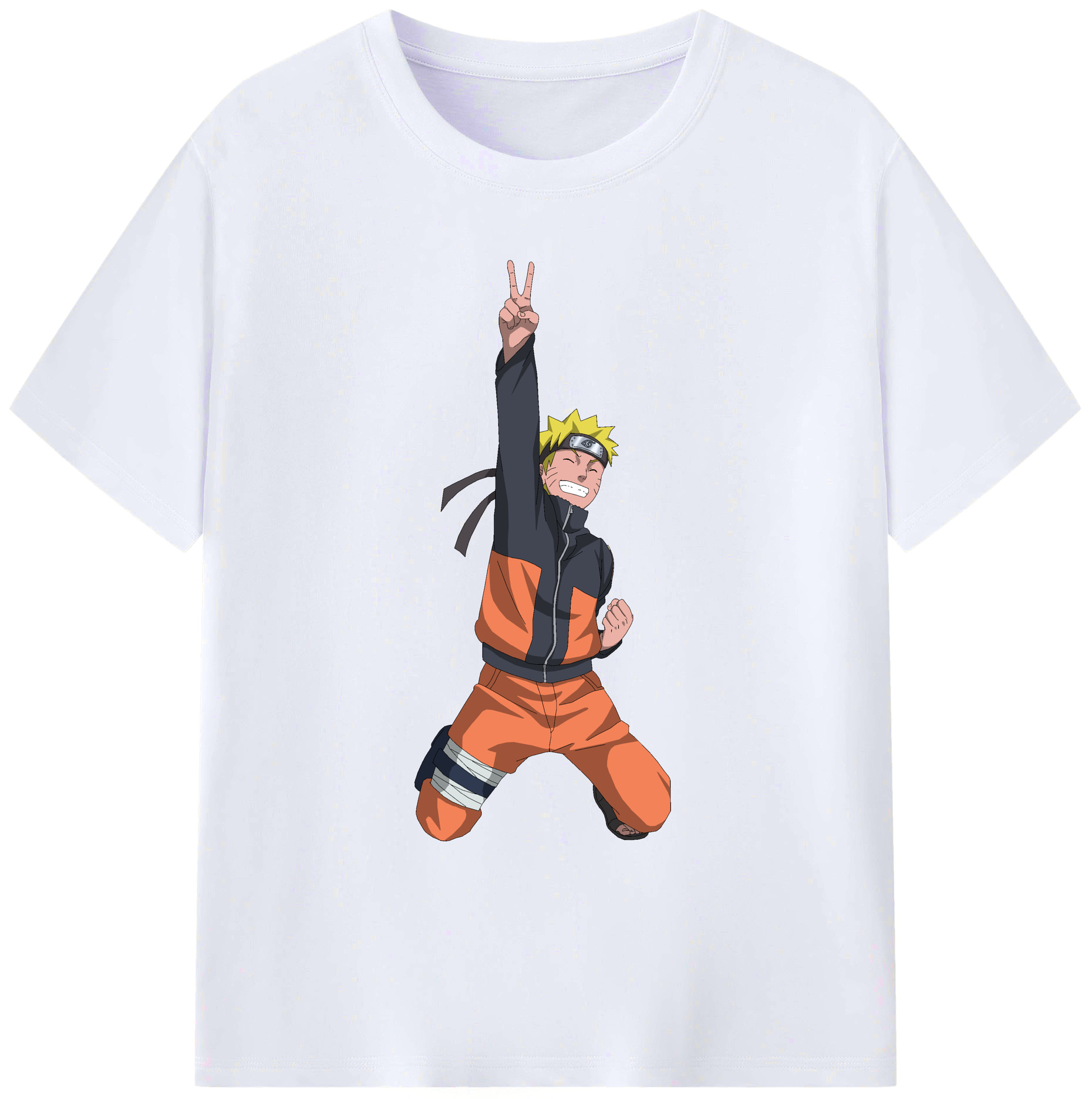 （画像用） NARUTO -ナルト- うずまき ナルト Uzumaki Naruto 綿100％ メンズ半袖Tシャツ｜肌触りやわらか＆通気性