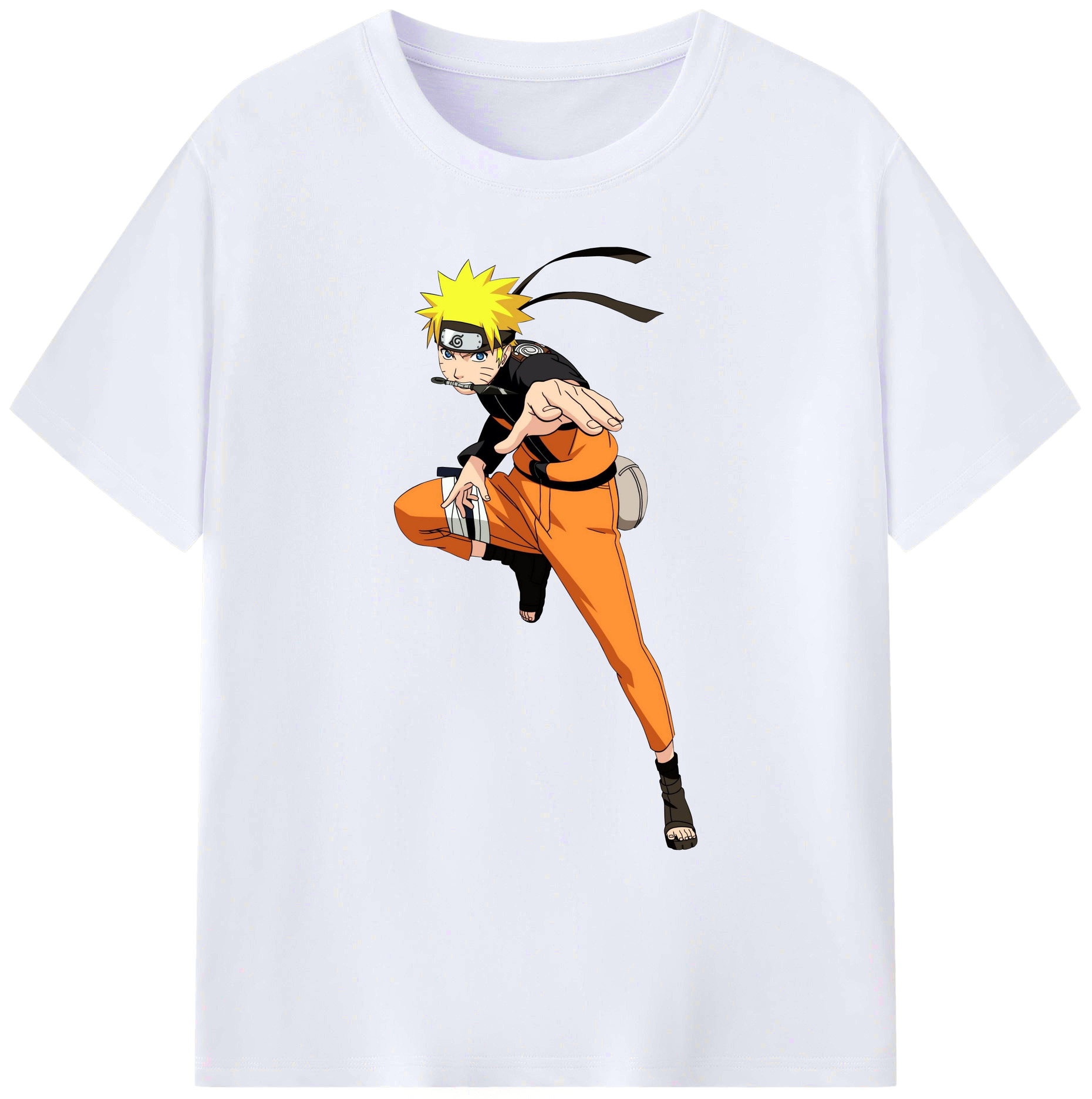 （画像用） NARUTO -ナルト- うずまき ナルト Uzumaki Naruto 綿100％ メンズ半袖Tシャツ｜肌触りやわらか＆通気性