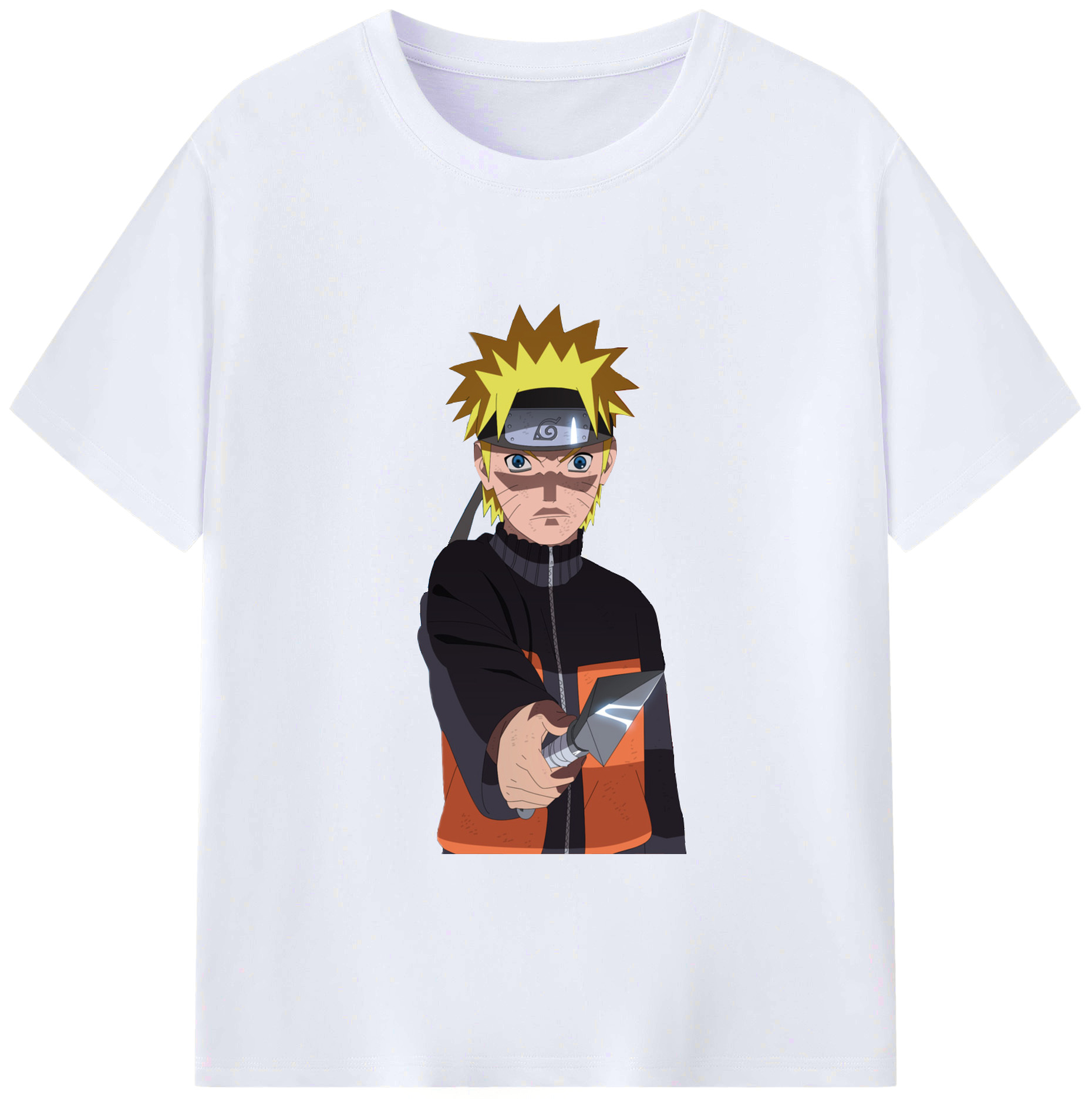 （画像用） NARUTO -ナルト- うずまき ナルト Uzumaki Naruto 綿100％ メンズ半袖Tシャツ｜肌触りやわらか＆通気性