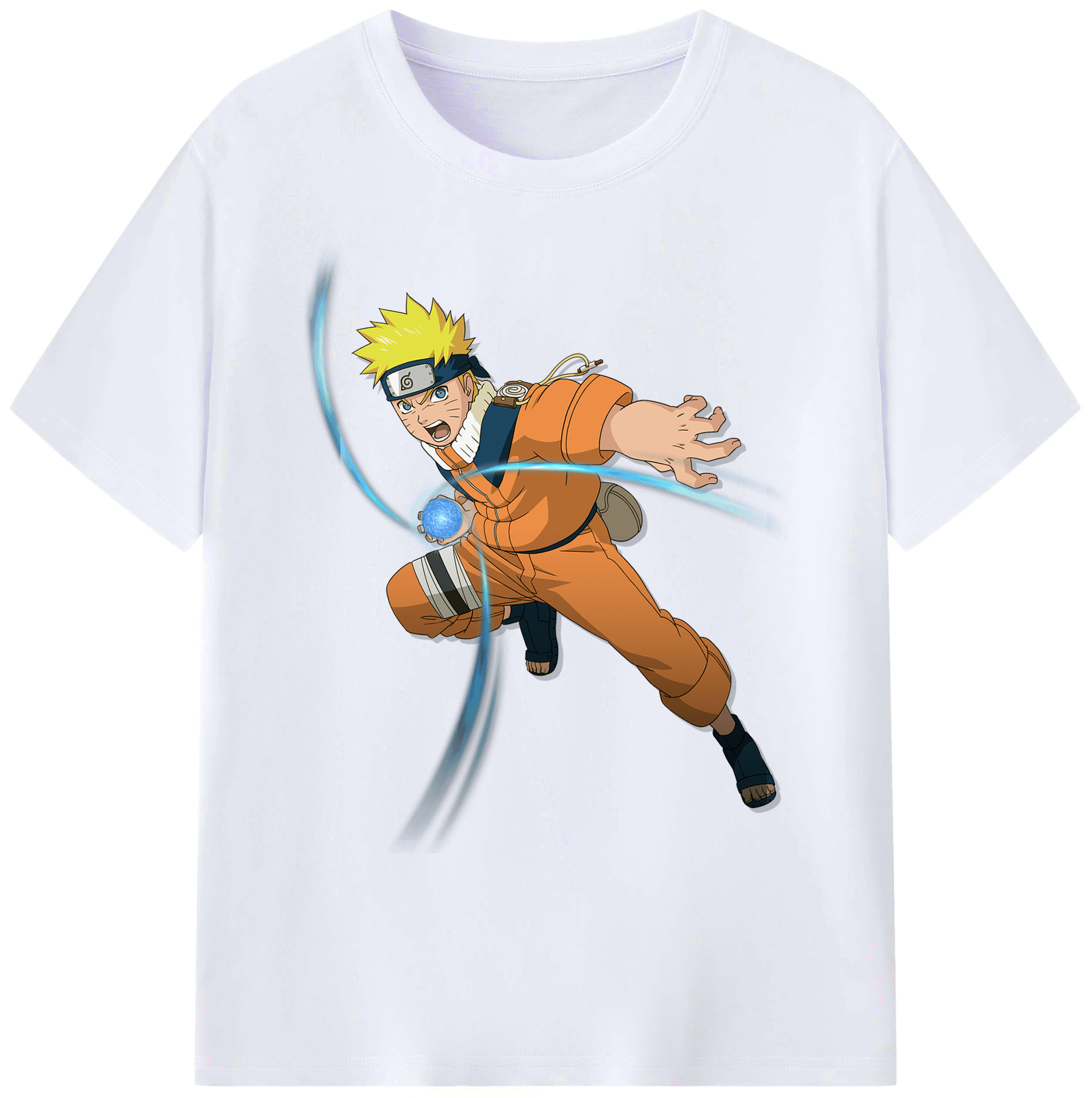 （画像用） NARUTO -ナルト- うずまき ナルト Uzumaki Naruto 綿100％ メンズ半袖Tシャツ｜肌触りやわらか＆通気性