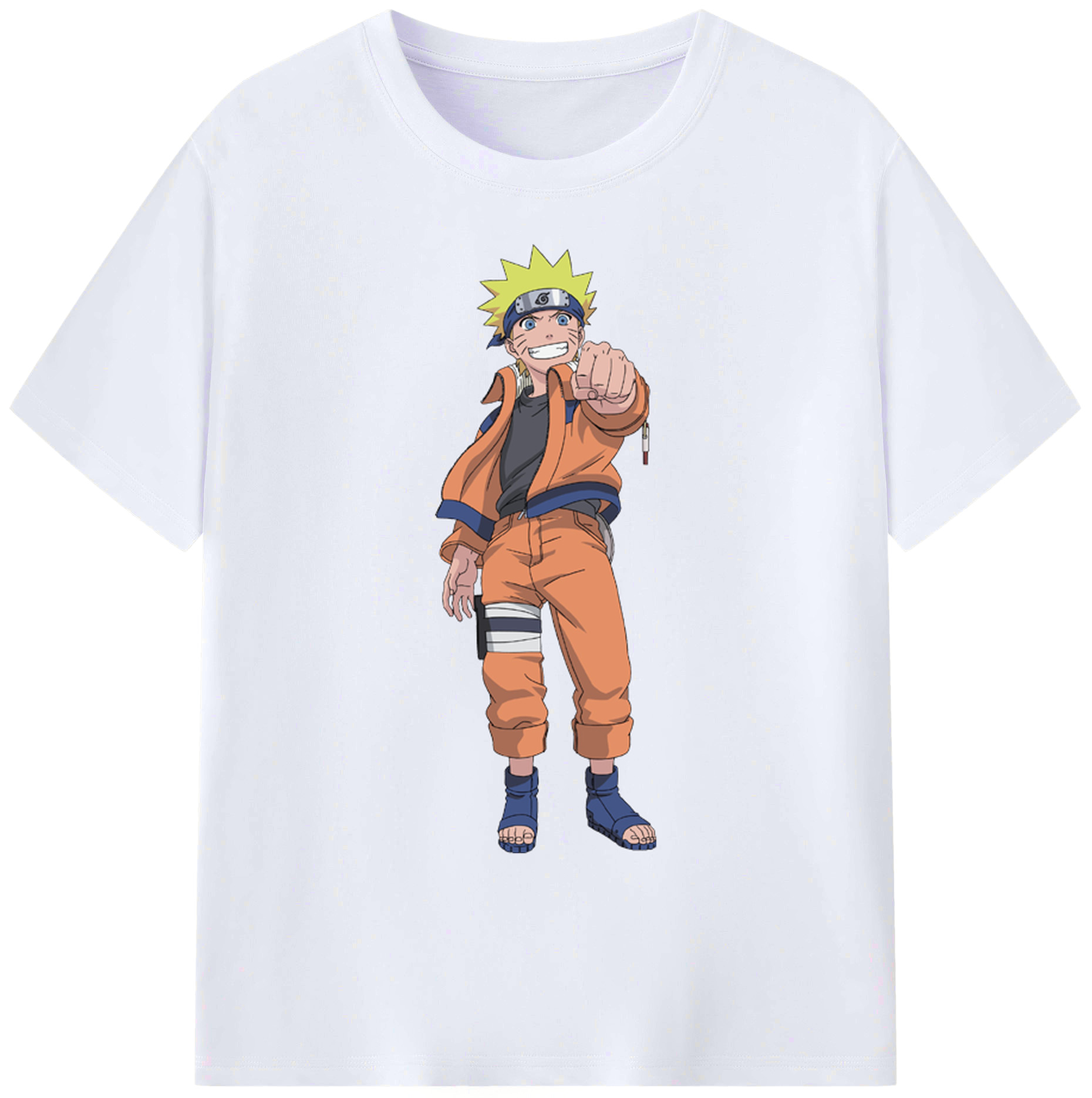 （画像用） NARUTO -ナルト- うずまき ナルト Uzumaki Naruto 綿100％ メンズ半袖Tシャツ｜肌触りやわらか＆通気性