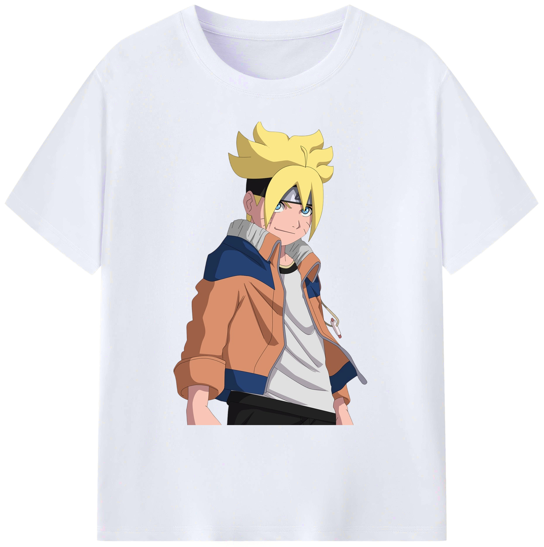 （画像用） NARUTO -ナルト- うずまき ナルト Uzumaki Naruto 綿100％ メンズ半袖Tシャツ｜肌触りやわらか＆通気性
