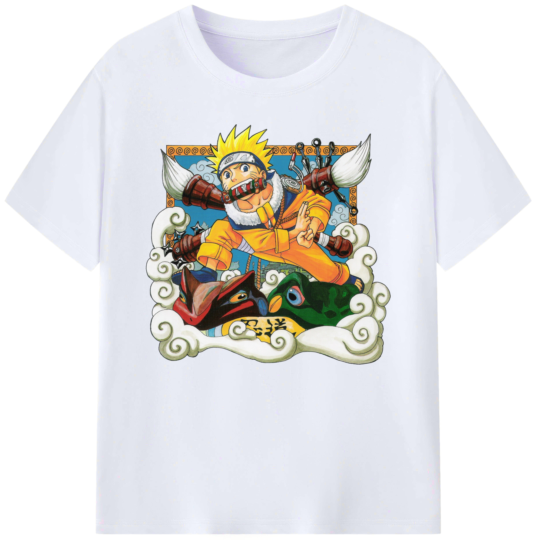 （画像用） NARUTO -ナルト- うずまき ナルト Uzumaki Naruto 綿100％ メンズ半袖Tシャツ｜肌触りやわらか＆通気性