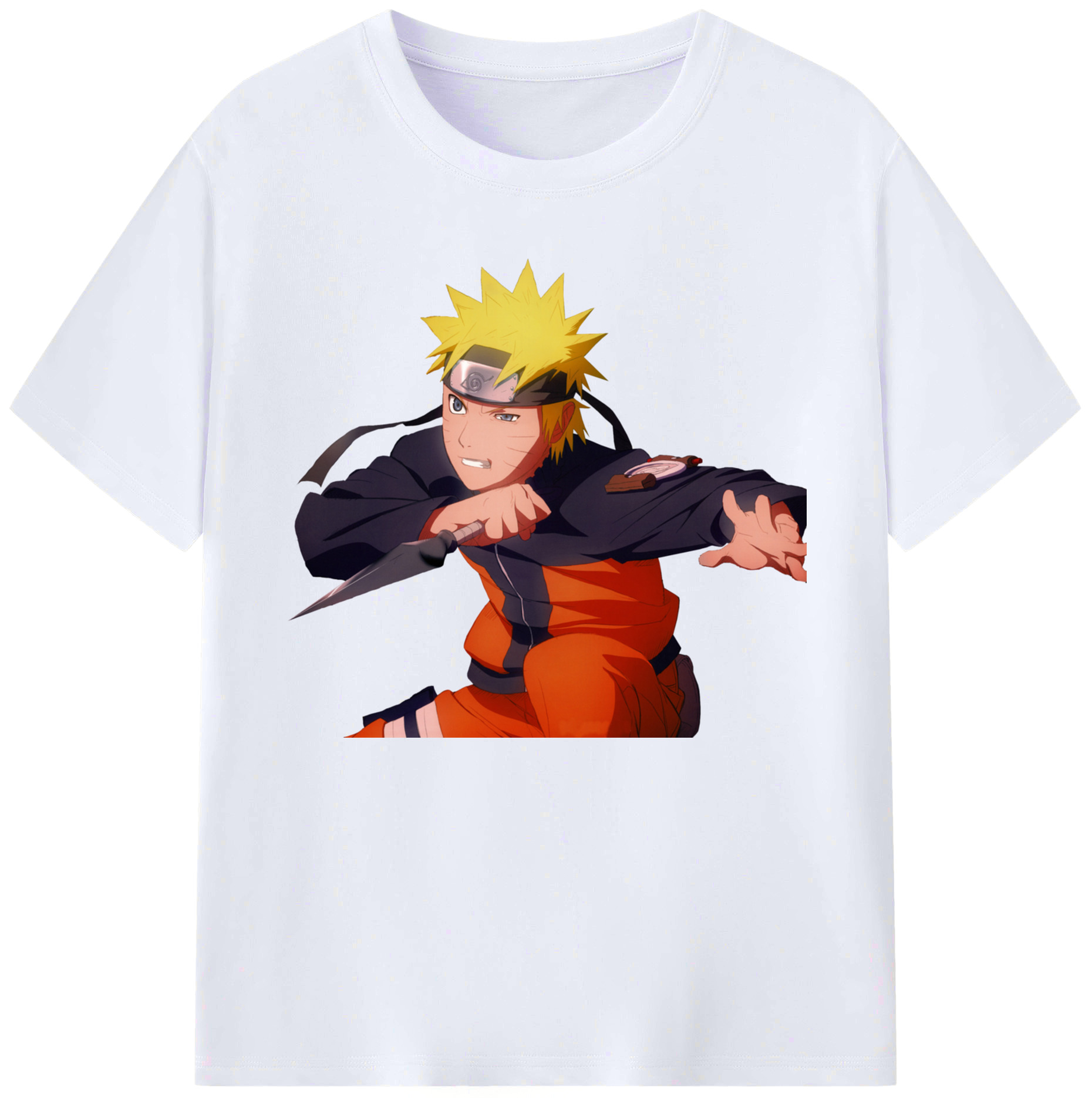 （画像用） NARUTO -ナルト- うずまき ナルト Uzumaki Naruto 綿100％ メンズ半袖Tシャツ｜肌触りやわらか＆通気性
