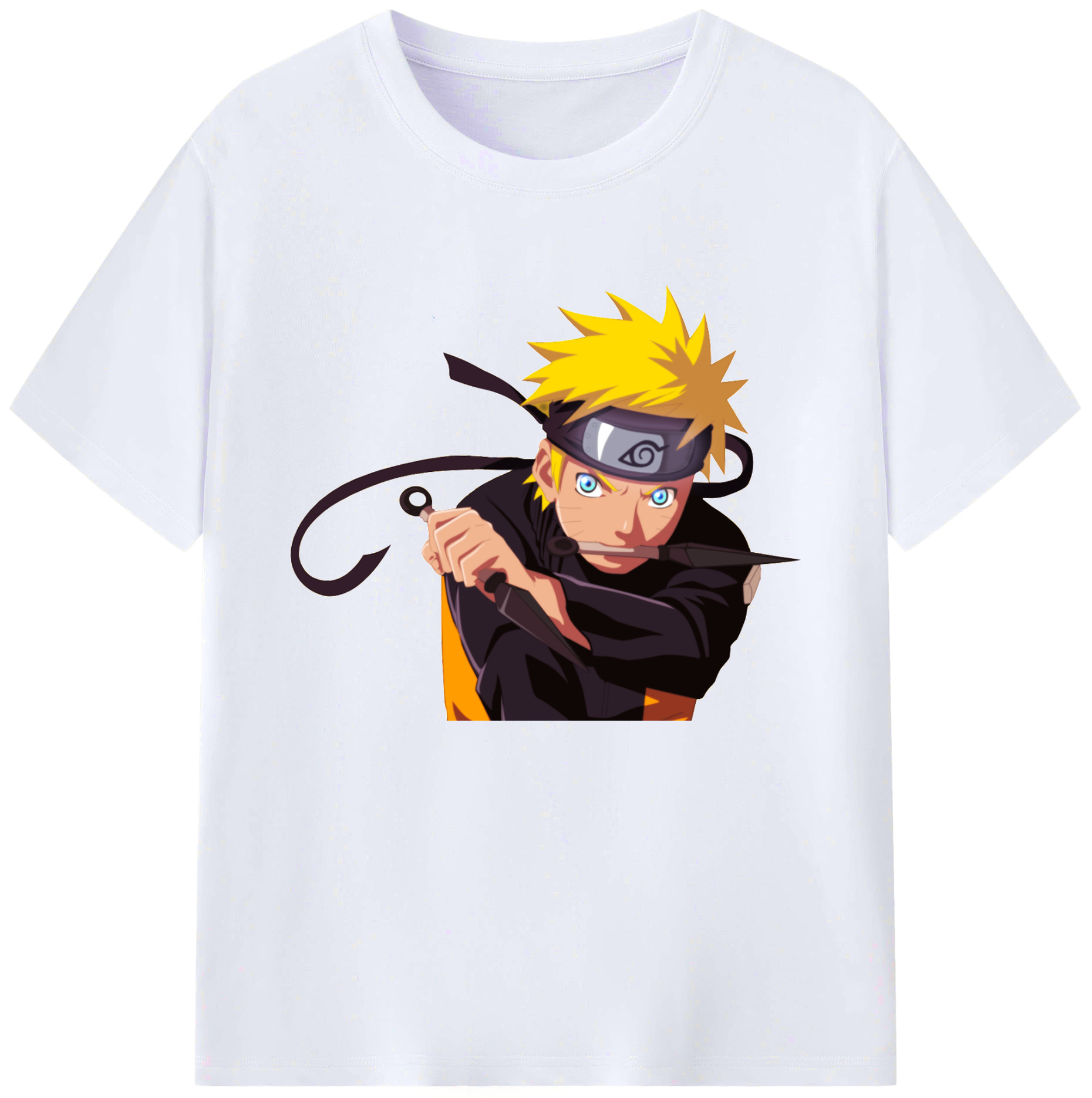 （画像用） NARUTO -ナルト- うずまき ナルト Uzumaki Naruto 綿100％ メンズ半袖Tシャツ｜肌触りやわらか＆通気性