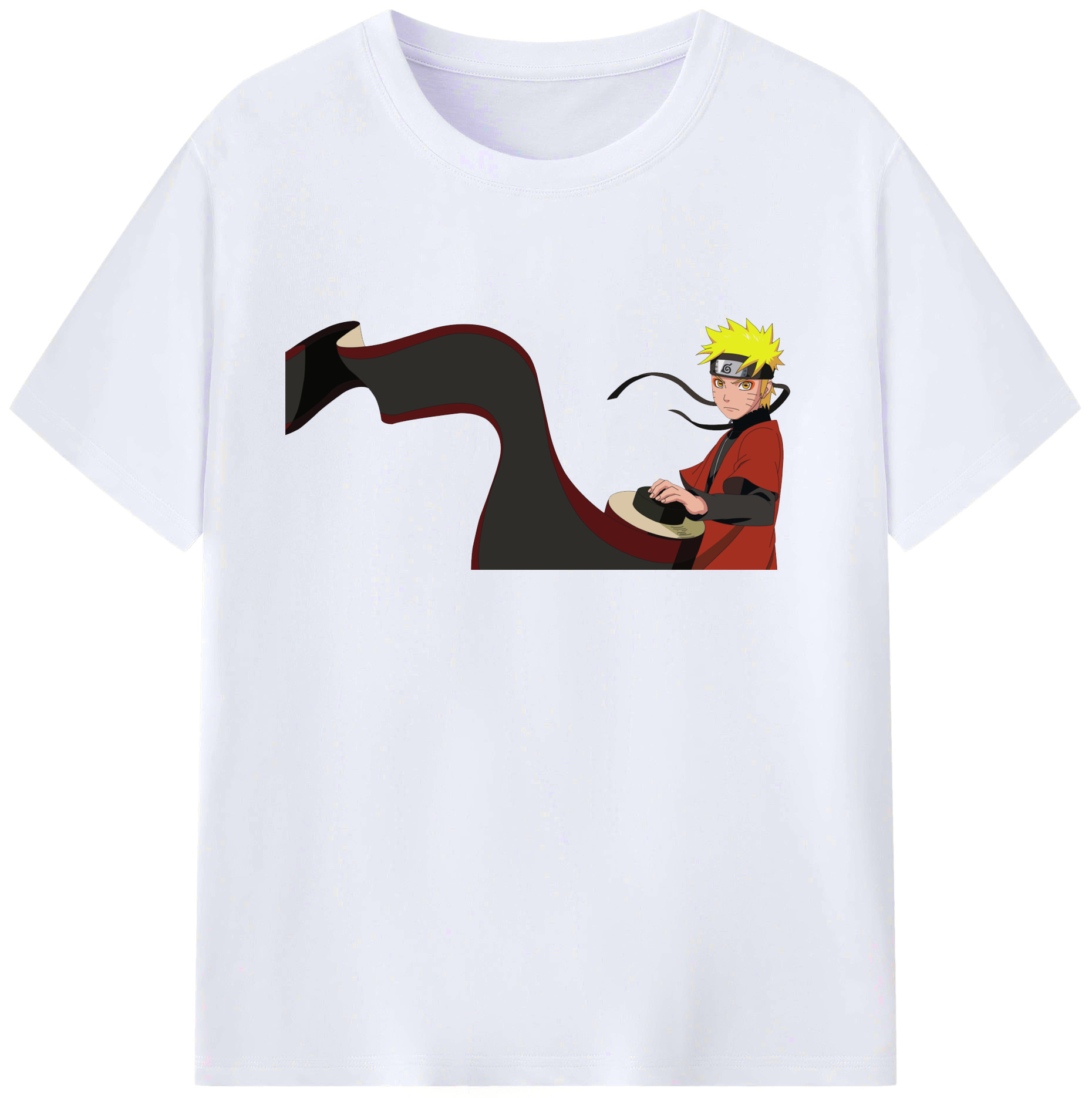 （画像用） NARUTO -ナルト- うずまき ナルト Uzumaki Naruto 綿100％ メンズ半袖Tシャツ｜肌触りやわらか＆通気性