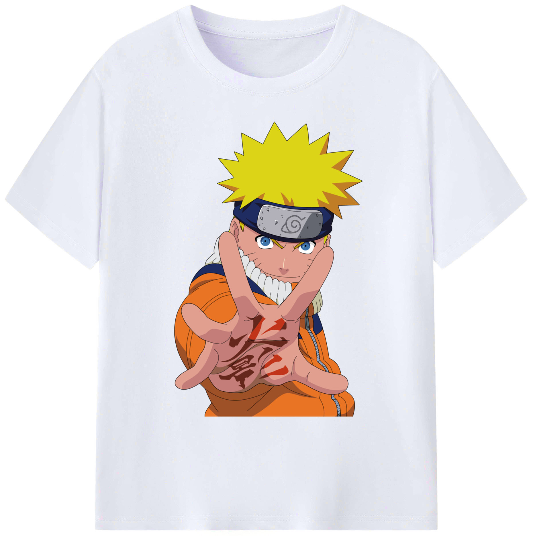 （画像用） NARUTO -ナルト- うずまき ナルト Uzumaki Naruto 綿100％ メンズ半袖Tシャツ｜肌触りやわらか＆通気性