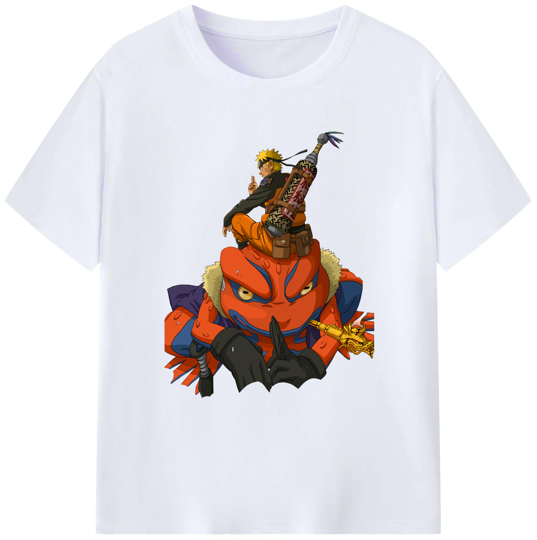 （画像用） NARUTO -ナルト- うずまき ナルト Uzumaki Naruto 綿100％ メンズ半袖Tシャツ｜肌触りやわらか＆通気性