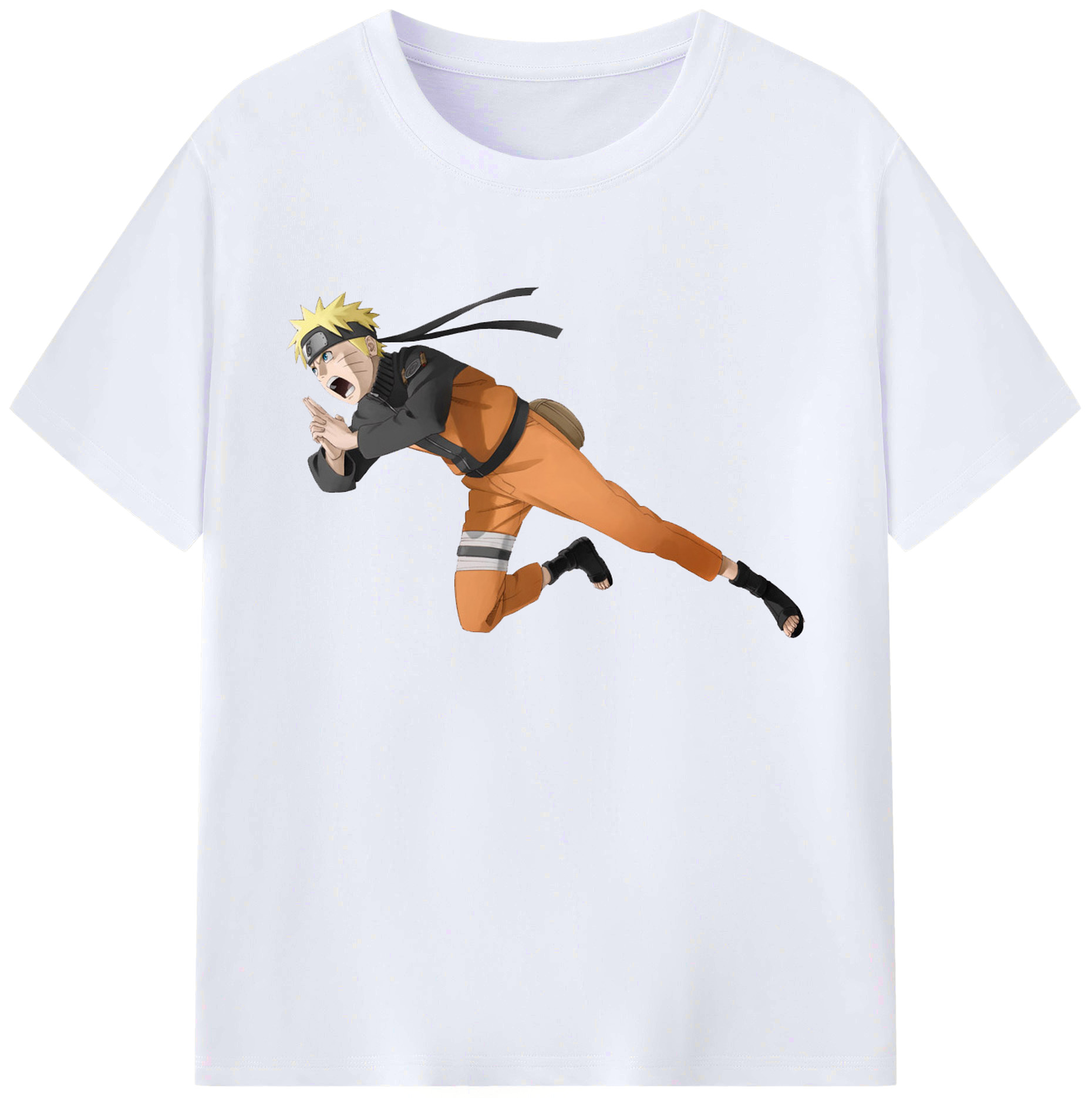 （画像用） NARUTO -ナルト- うずまき ナルト Uzumaki Naruto 綿100％ メンズ半袖Tシャツ｜肌触りやわらか＆通気性