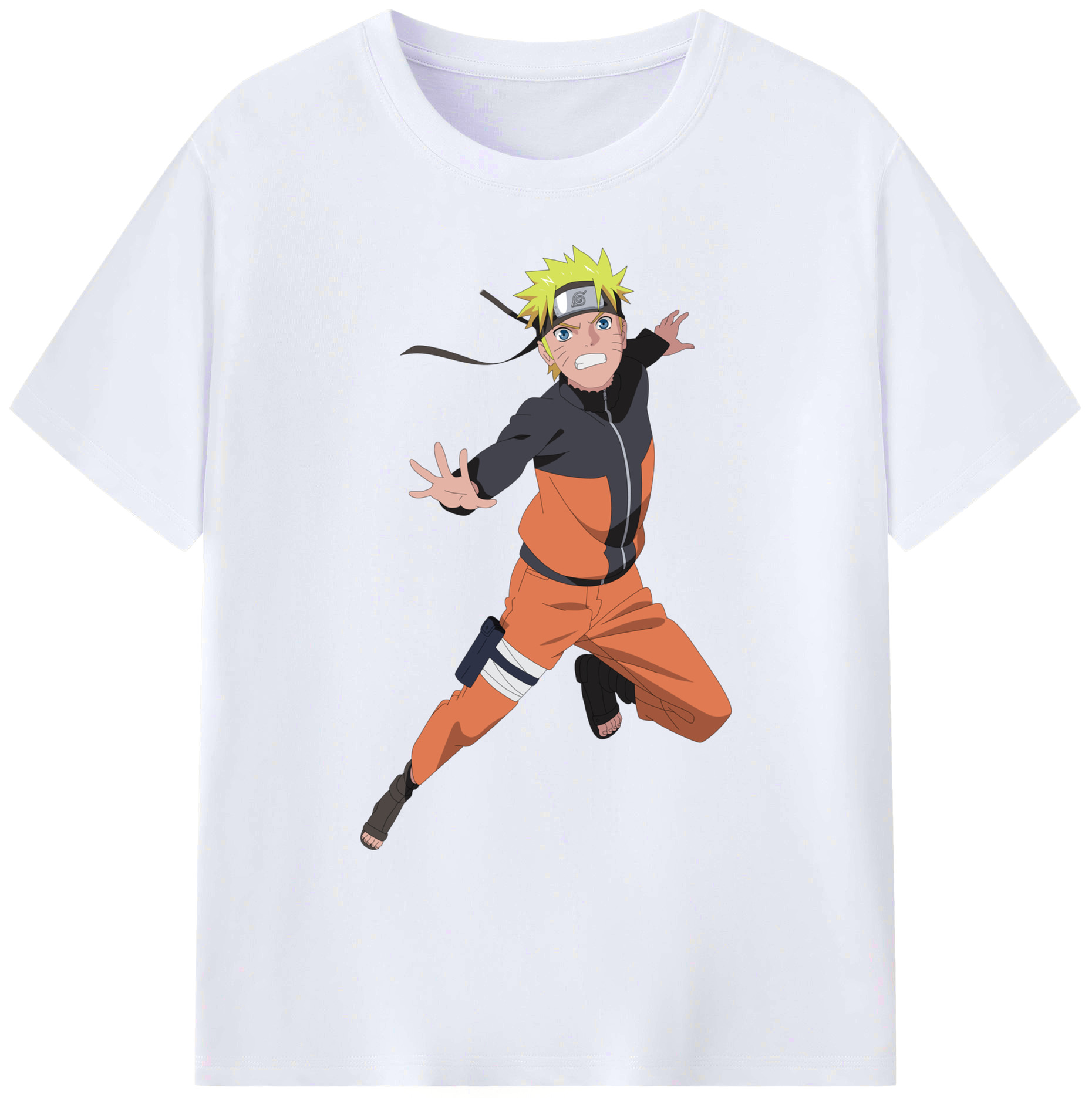 （画像用） NARUTO -ナルト- うずまき ナルト Uzumaki Naruto 綿100％ メンズ半袖Tシャツ｜肌触りやわらか＆通気性