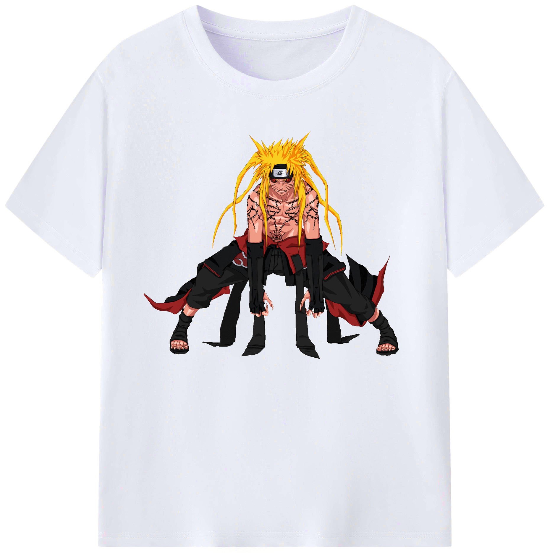 （画像用） NARUTO -ナルト- うずまき ナルト Uzumaki Naruto 綿100％ メンズ半袖Tシャツ｜肌触りやわらか＆通気性
