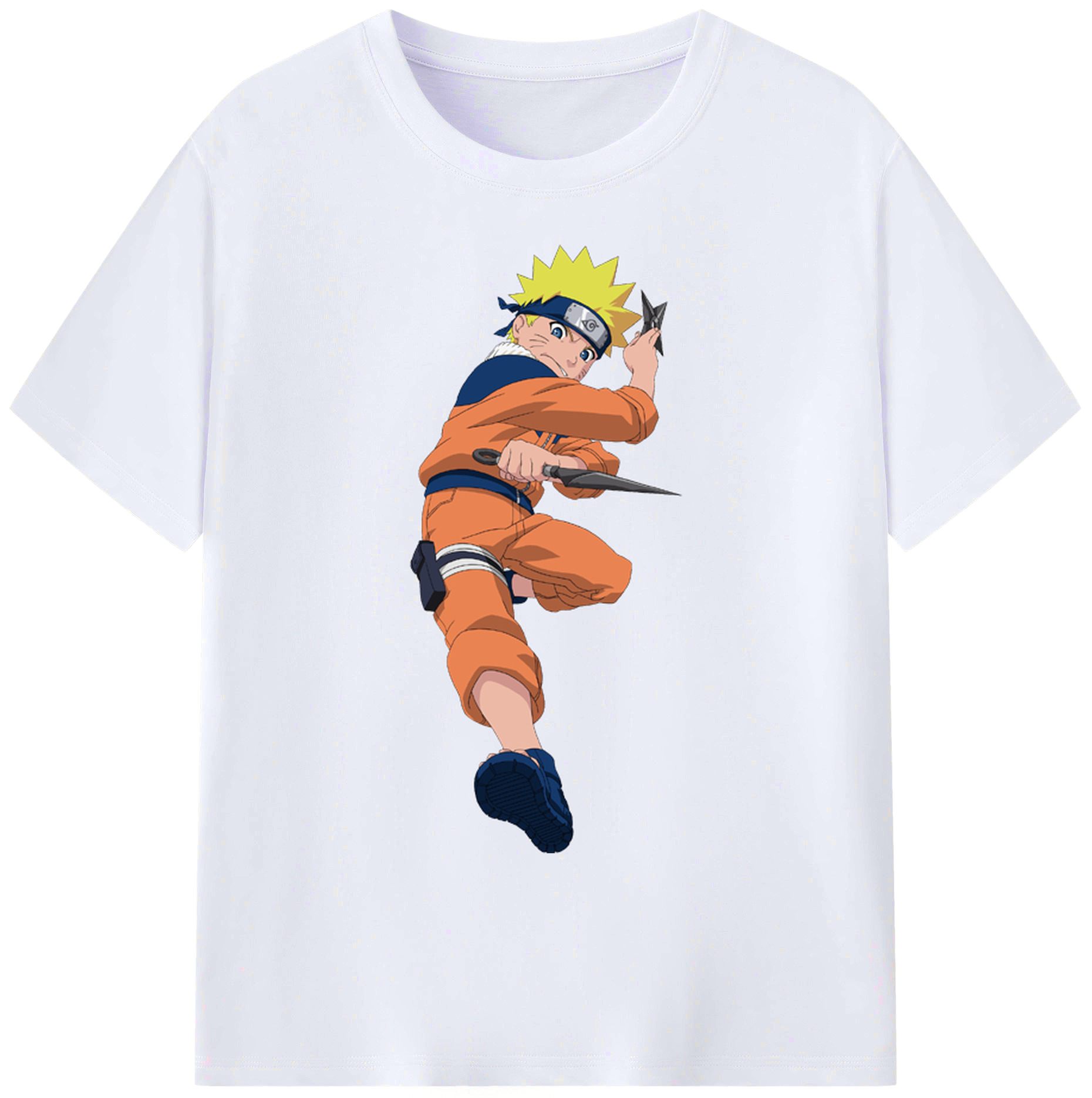 （画像用） NARUTO -ナルト- うずまき ナルト Uzumaki Naruto 綿100％ メンズ半袖Tシャツ｜肌触りやわらか＆通気性