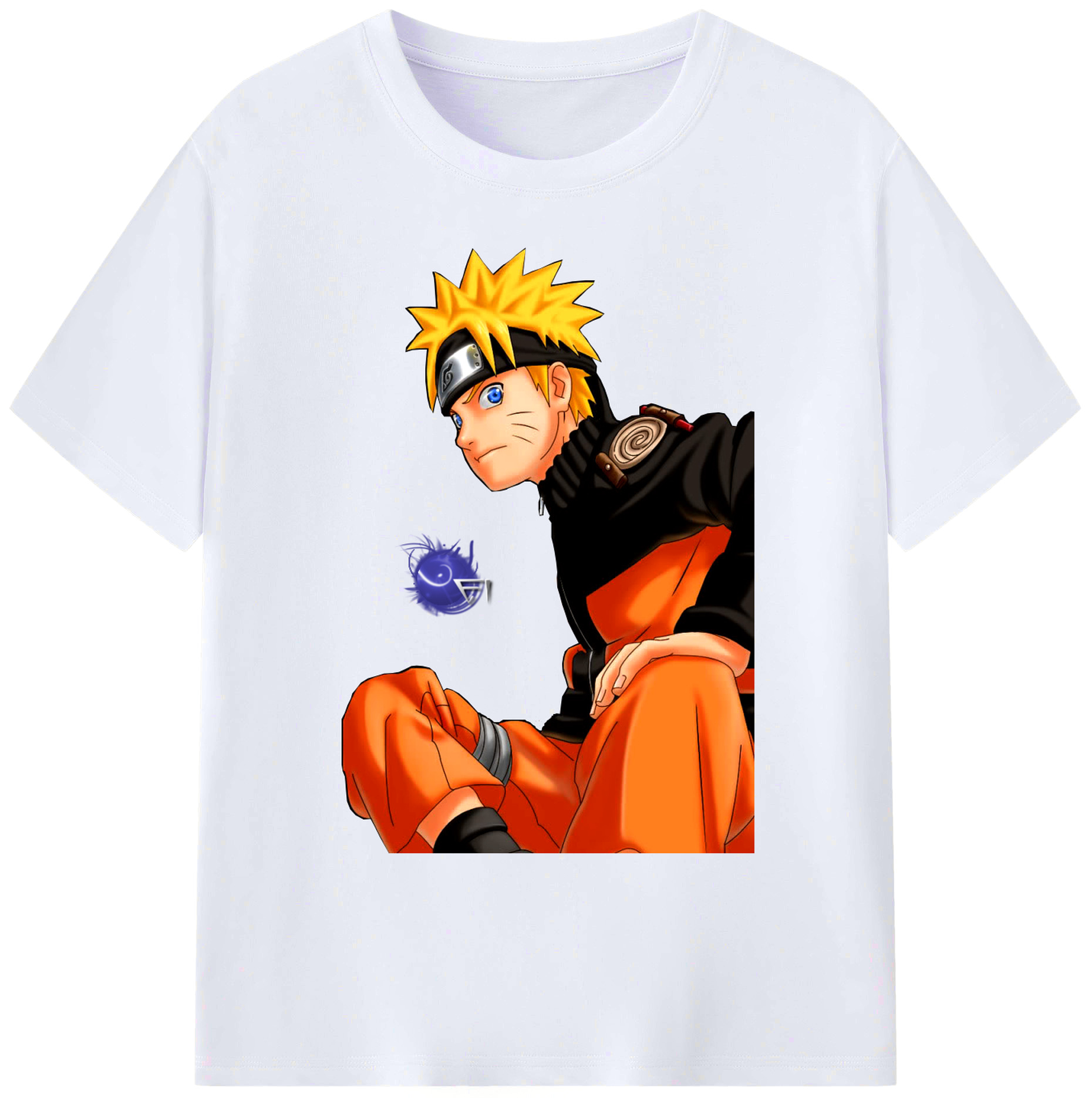 （画像用） NARUTO -ナルト- うずまき ナルト Uzumaki Naruto 綿100％ メンズ半袖Tシャツ｜肌触りやわらか＆通気性