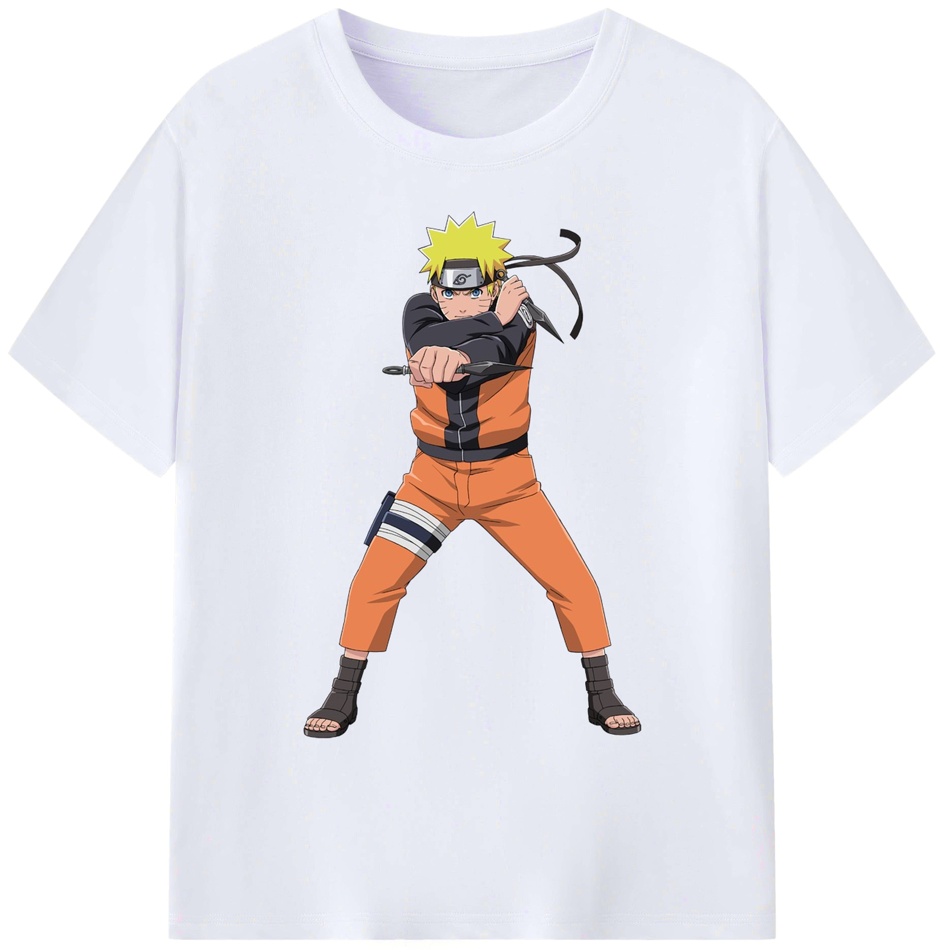 （画像用） NARUTO -ナルト- うずまき ナルト Uzumaki Naruto 綿100％ メンズ半袖Tシャツ｜肌触りやわらか＆通気性