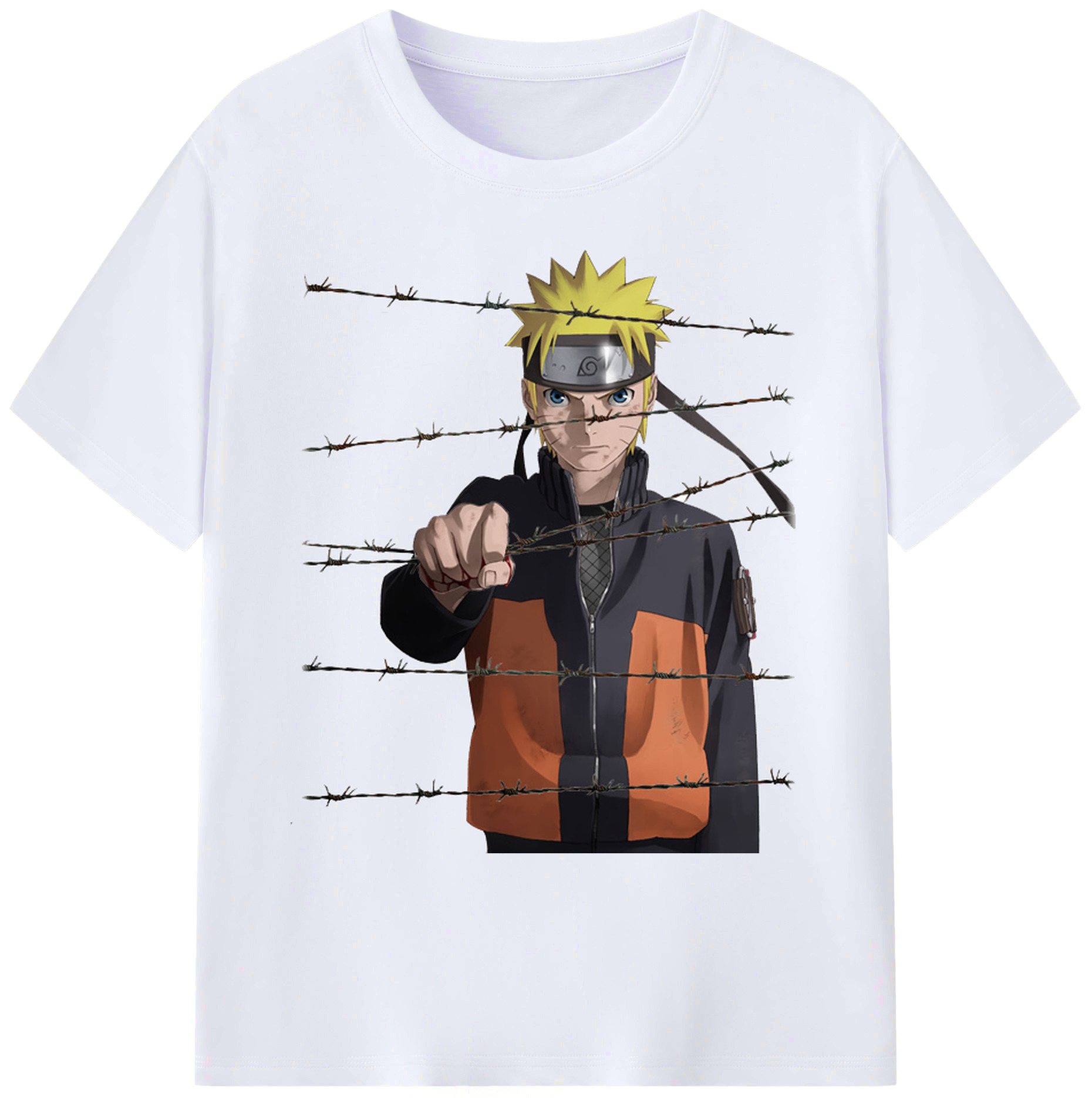 （画像用） NARUTO -ナルト- うずまき ナルト Uzumaki Naruto 綿100％ メンズ半袖Tシャツ｜肌触りやわらか＆通気性