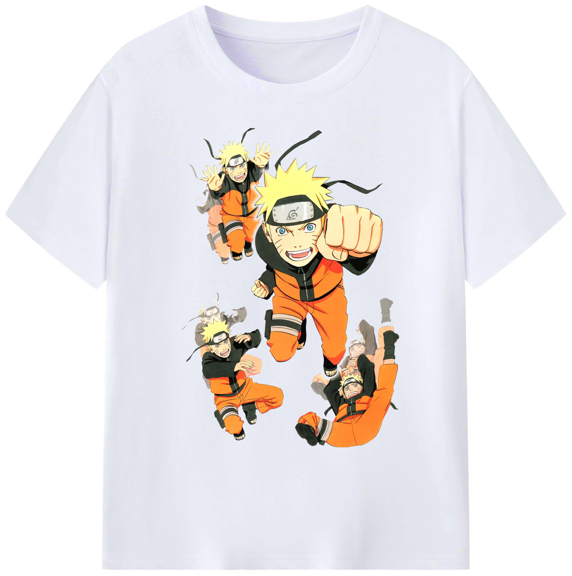（画像用） NARUTO -ナルト- うずまき ナルト Uzumaki Naruto 綿100％ メンズ半袖Tシャツ｜肌触りやわらか＆通気性