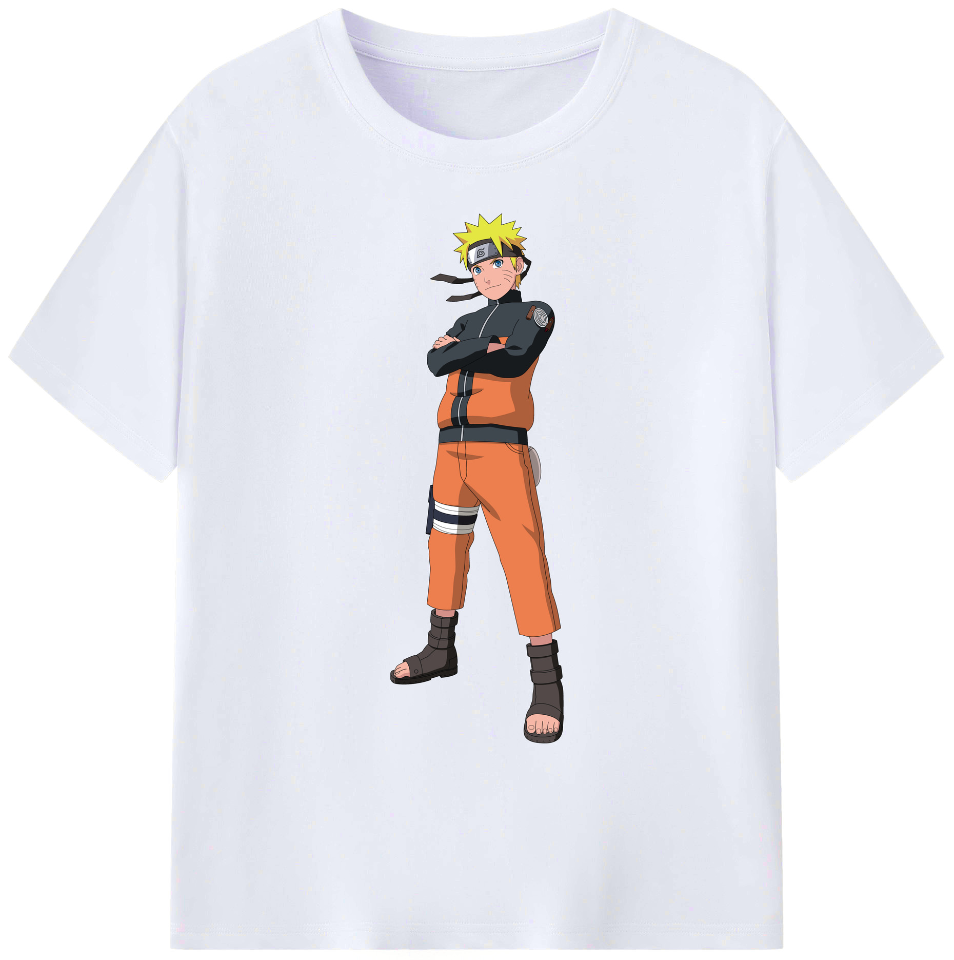 （画像用） NARUTO -ナルト- うずまき ナルト Uzumaki Naruto 綿100％ メンズ半袖Tシャツ｜肌触りやわらか＆通気性