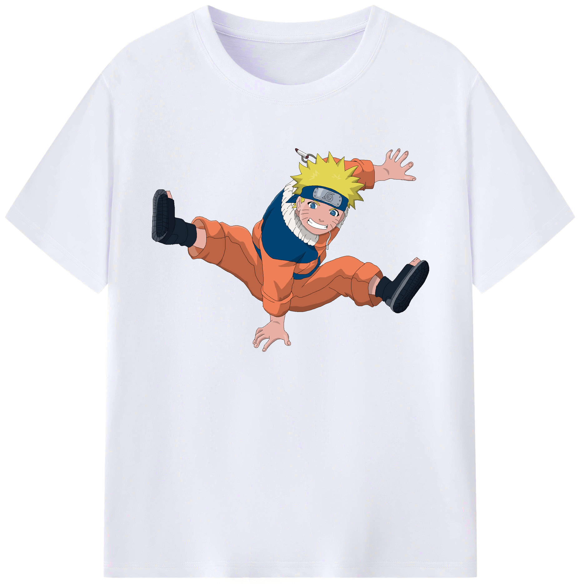 （画像用） NARUTO -ナルト- うずまき ナルト Uzumaki Naruto 綿100％ メンズ半袖Tシャツ｜肌触りやわらか＆通気性