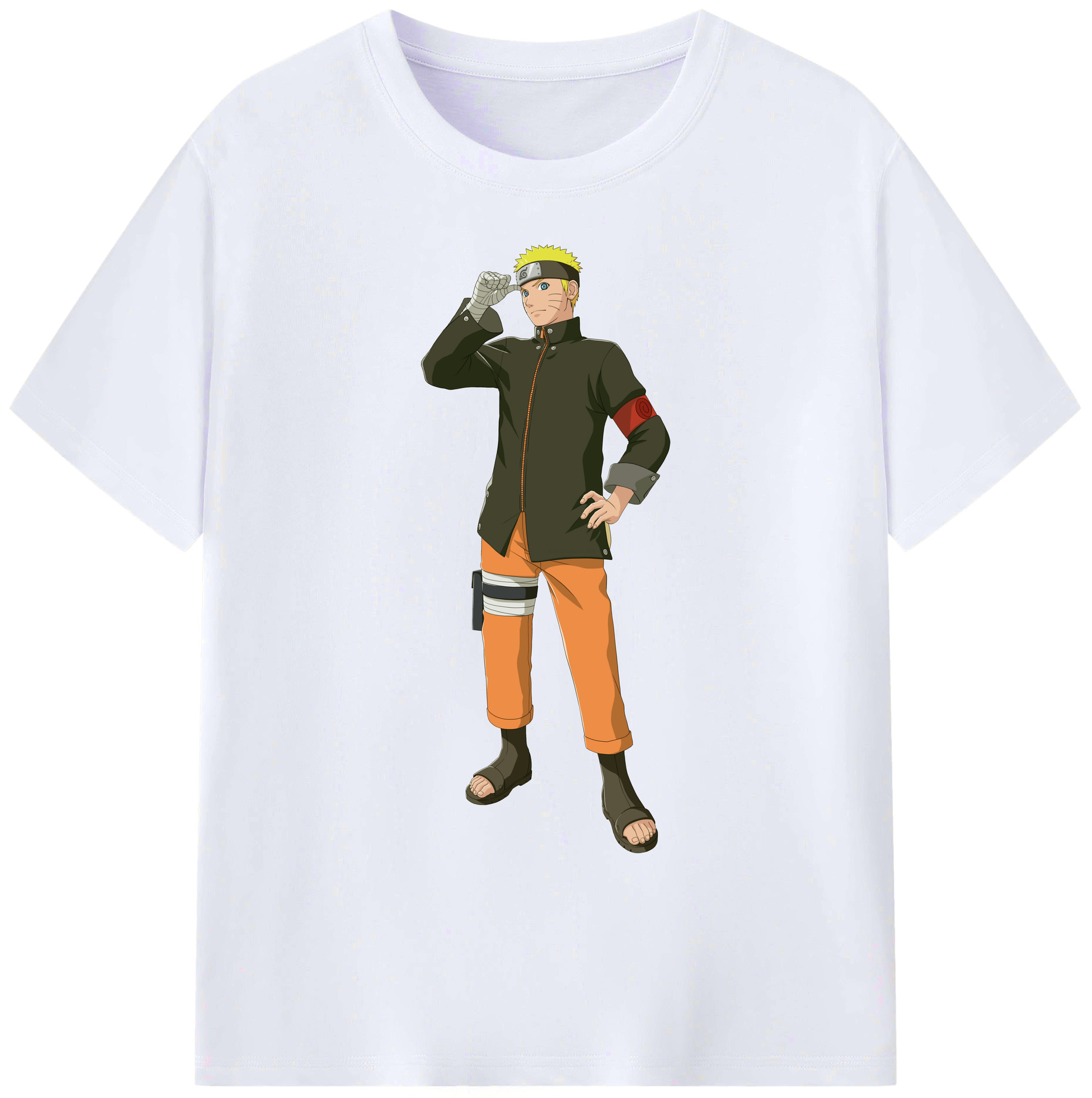 （画像用） NARUTO -ナルト- うずまき ナルト Uzumaki Naruto 綿100％ メンズ半袖Tシャツ｜肌触りやわらか＆通気性