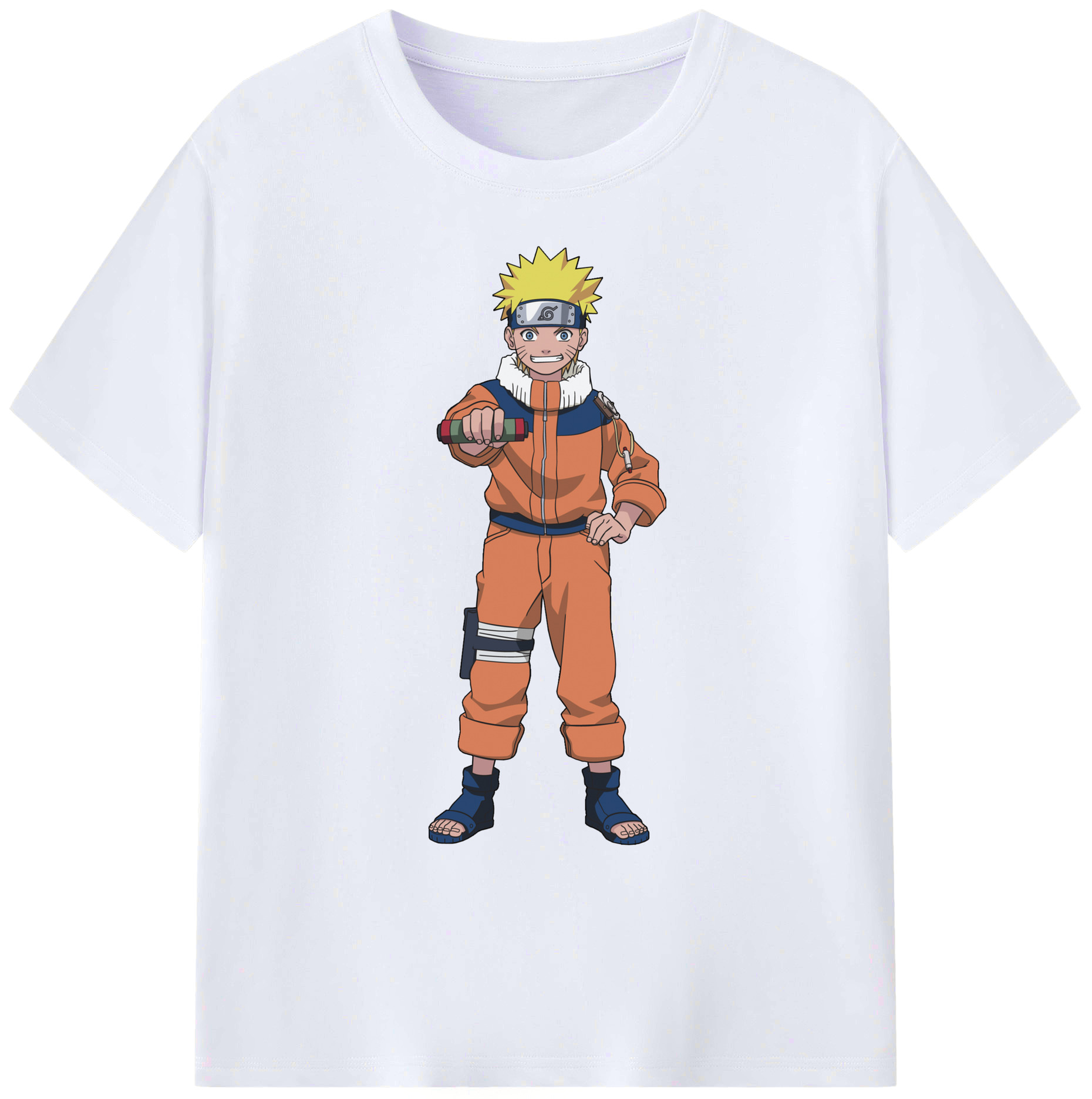 （画像用） NARUTO -ナルト- うずまき ナルト Uzumaki Naruto 綿100％ メンズ半袖Tシャツ｜肌触りやわらか＆通気性