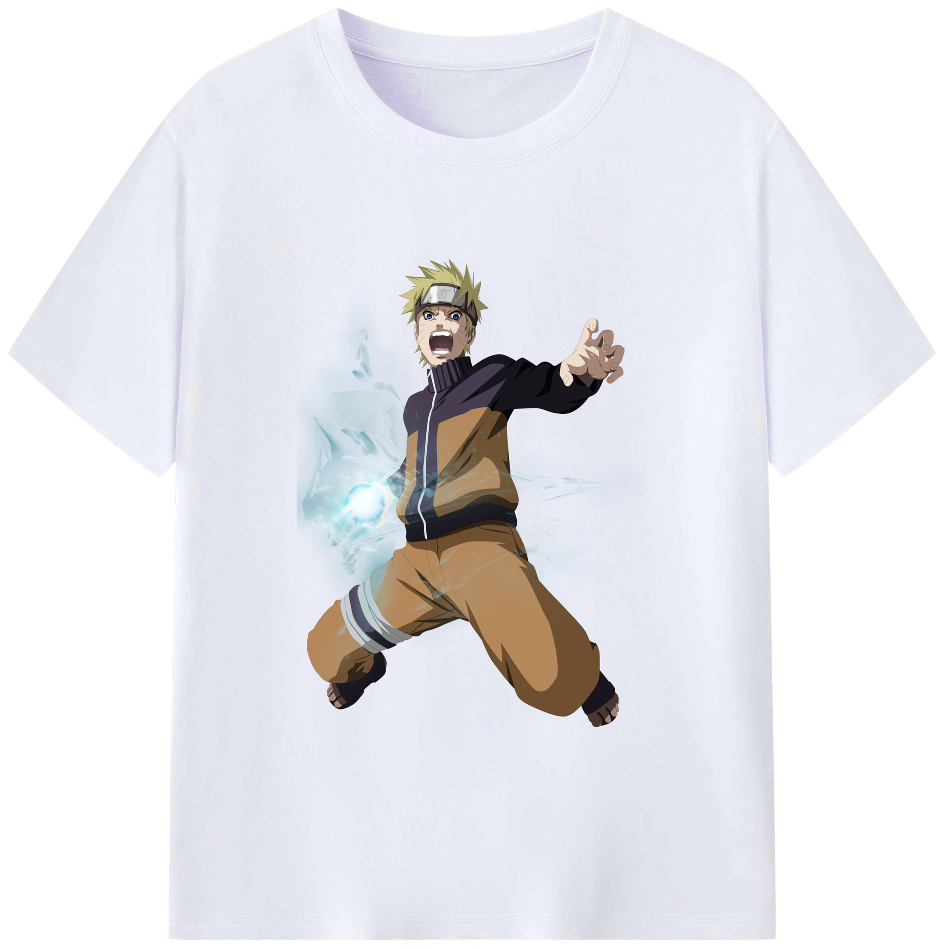 （画像用） NARUTO -ナルト- うずまき ナルト Uzumaki Naruto 綿100％ メンズ半袖Tシャツ｜肌触りやわらか＆通気性
