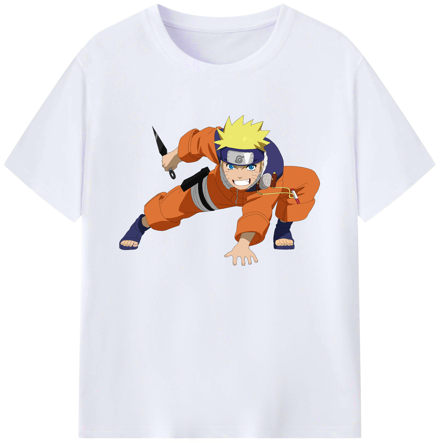 （画像用） NARUTO -ナルト- うずまき ナルト Uzumaki Naruto 綿100％ メンズ半袖Tシャツ｜肌触りやわらか＆通気性