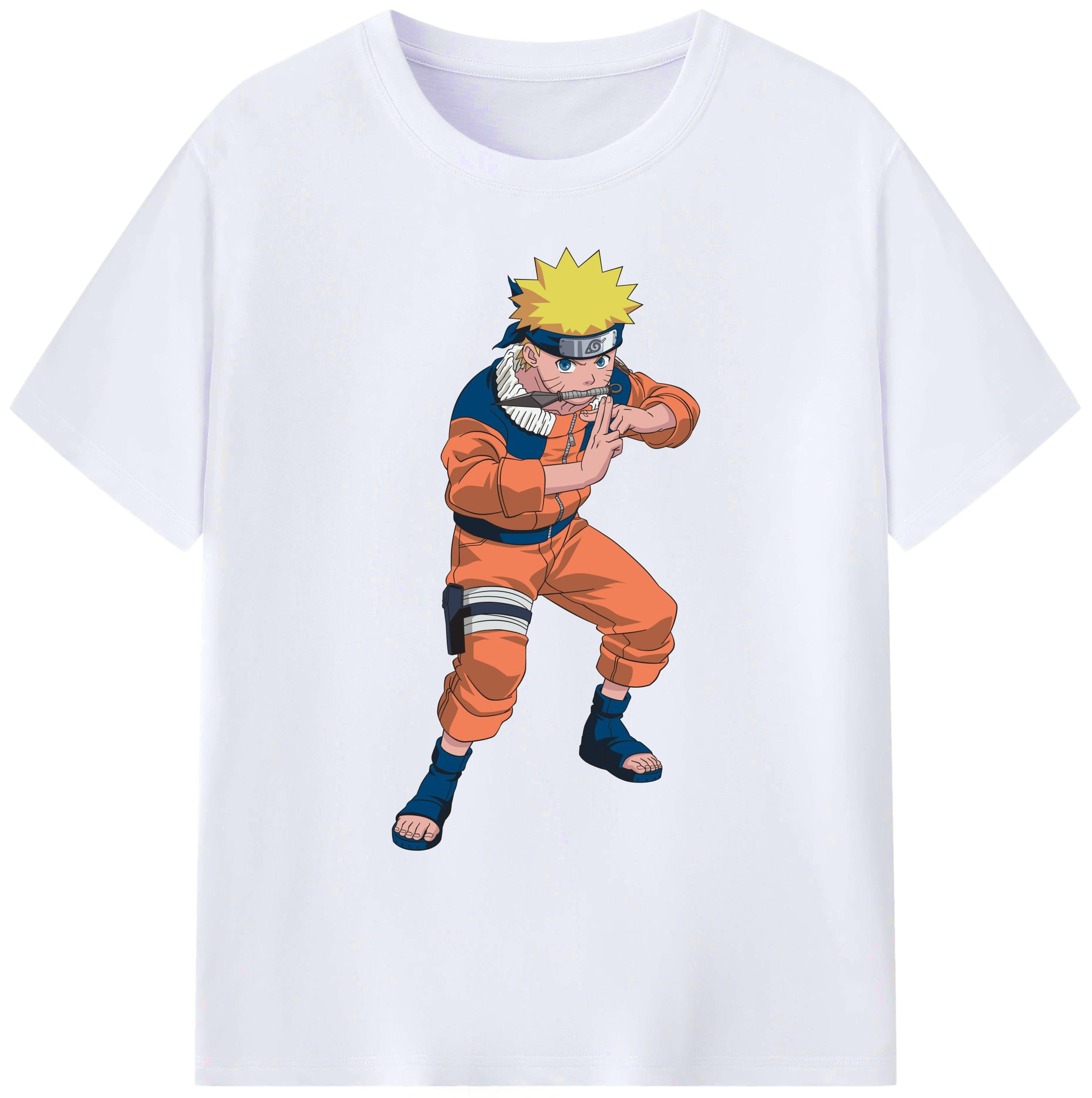 （画像用） NARUTO -ナルト- うずまき ナルト Uzumaki Naruto 綿100％ メンズ半袖Tシャツ｜肌触りやわらか＆通気性