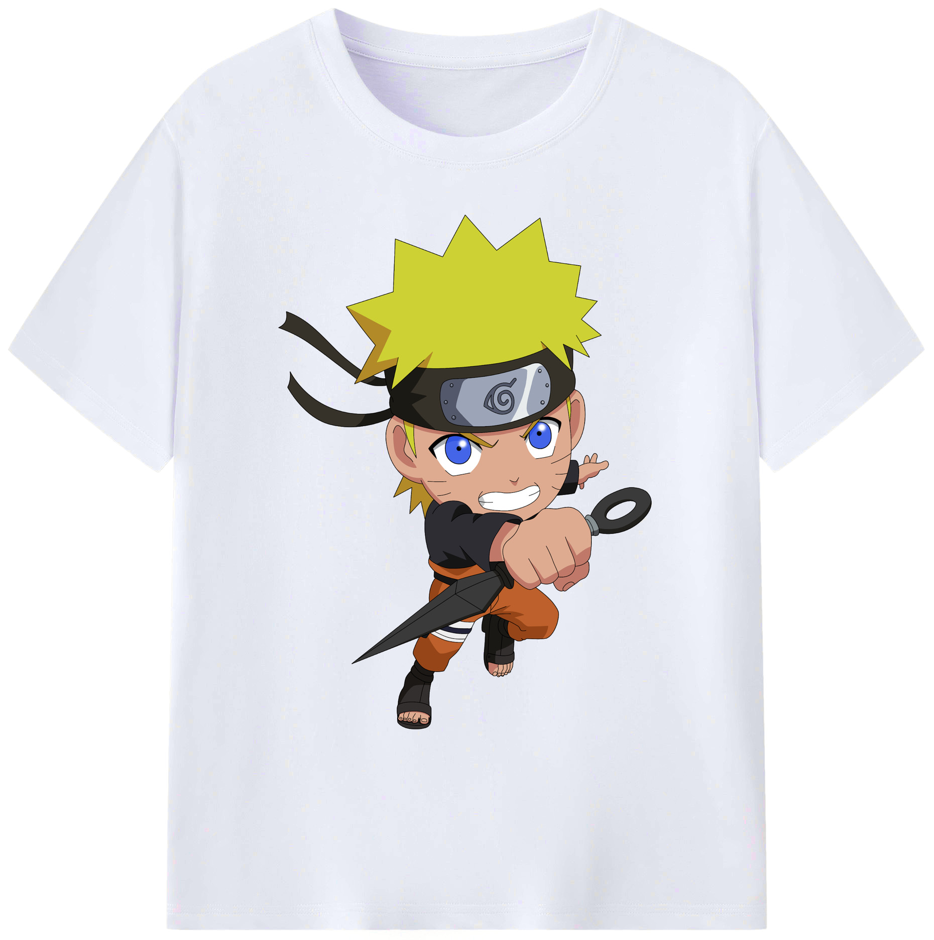（画像用） NARUTO -ナルト- うずまき ナルト Uzumaki Naruto 綿100％ メンズ半袖Tシャツ｜肌触りやわらか＆通気性