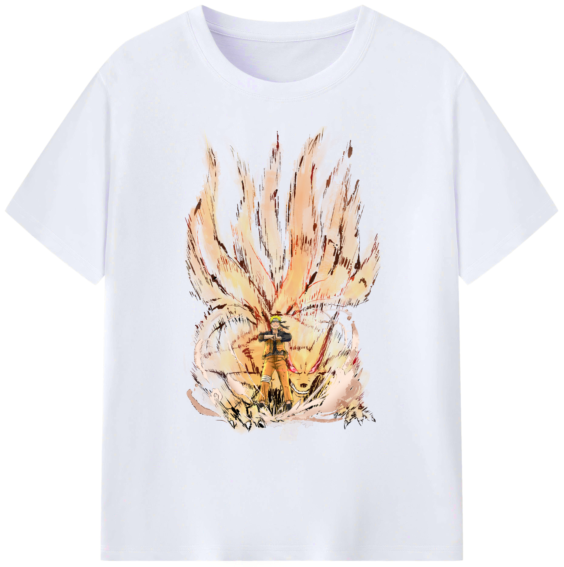 （画像用） NARUTO -ナルト- うずまき ナルト Uzumaki Naruto 綿100％ メンズ半袖Tシャツ｜肌触りやわらか＆通気性