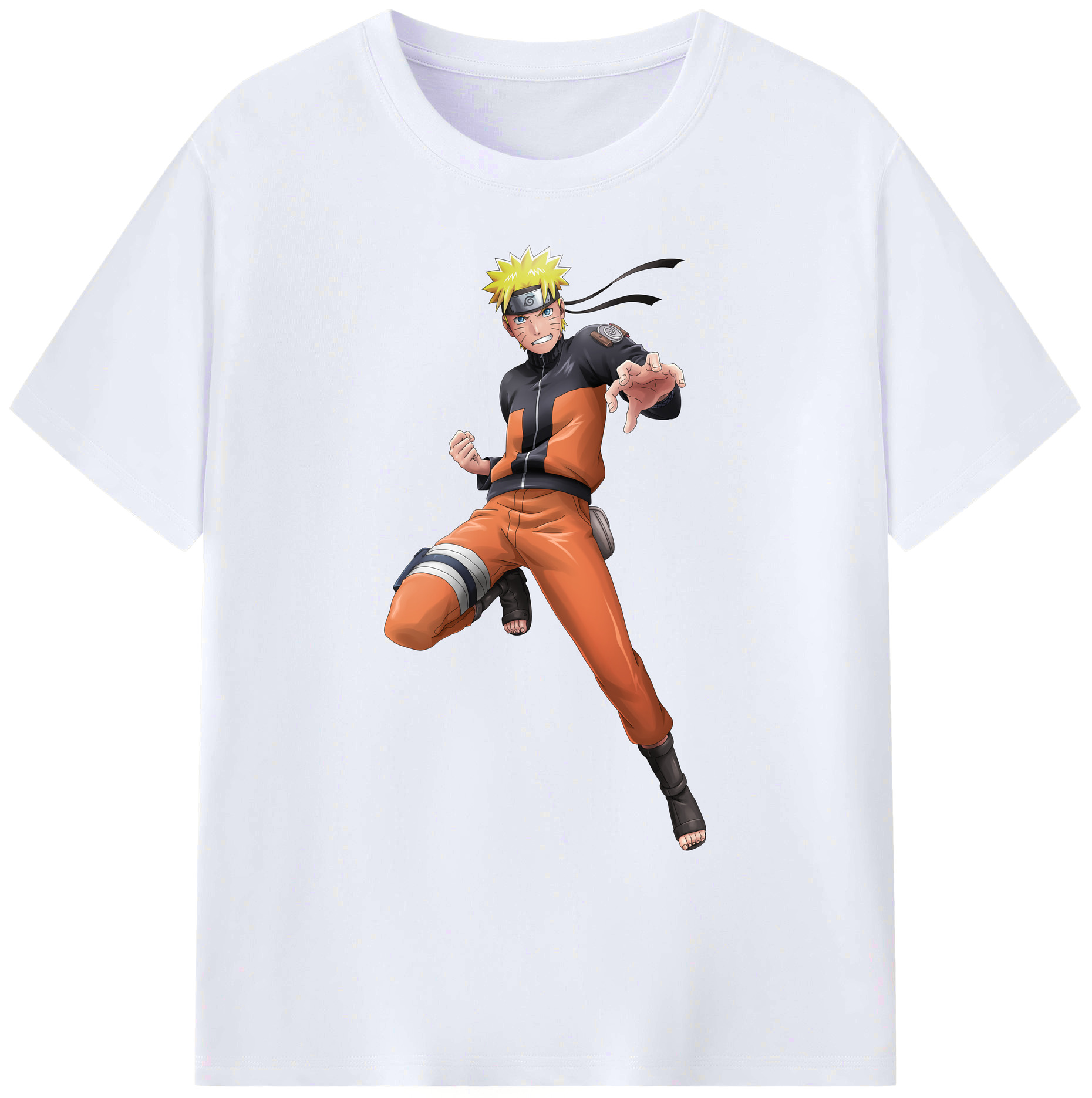 （画像用） NARUTO -ナルト- うずまき ナルト Uzumaki Naruto 綿100％ メンズ半袖Tシャツ｜肌触りやわらか＆通気性