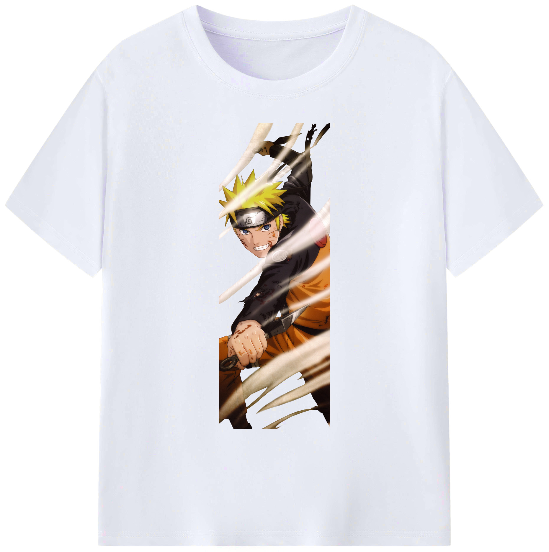 （画像用） NARUTO -ナルト- うずまき ナルト Uzumaki Naruto 綿100％ メンズ半袖Tシャツ｜肌触りやわらか＆通気性