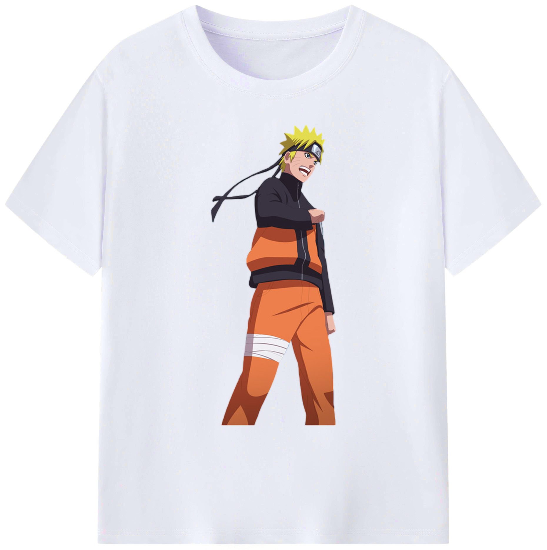（画像用） NARUTO -ナルト- うずまき ナルト Uzumaki Naruto 綿100％ メンズ半袖Tシャツ｜肌触りやわらか＆通気性