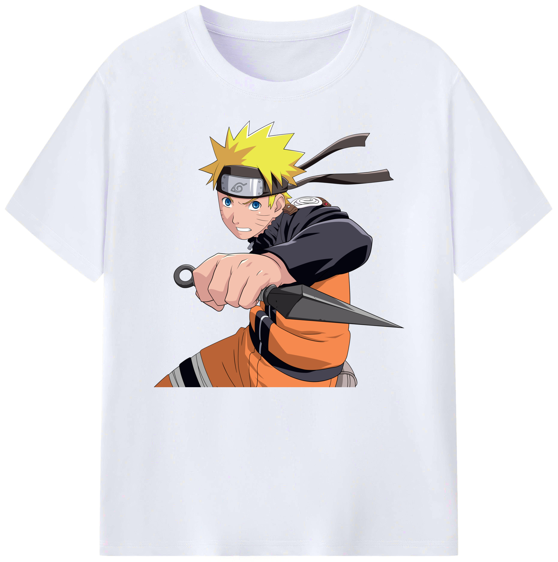 （画像用） NARUTO -ナルト- うずまき ナルト Uzumaki Naruto 綿100％ メンズ半袖Tシャツ｜肌触りやわらか＆通気性