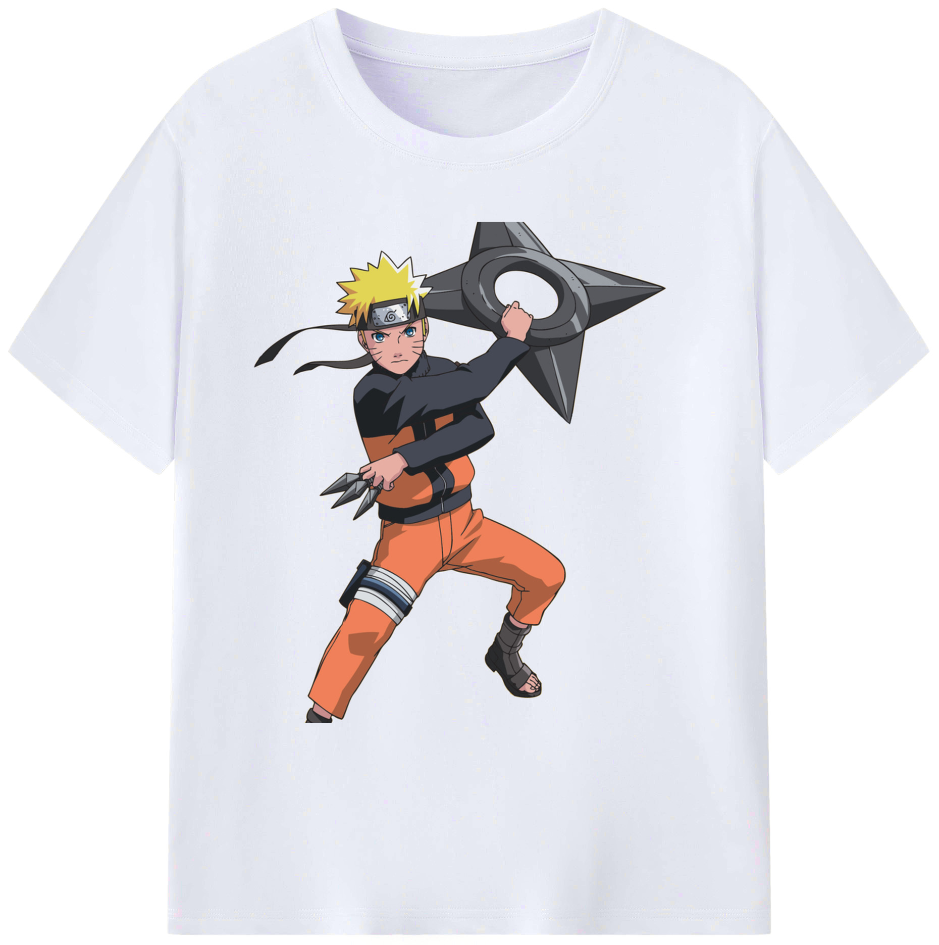 （画像用） NARUTO -ナルト- うずまき ナルト Uzumaki Naruto 綿100％ メンズ半袖Tシャツ｜肌触りやわらか＆通気性