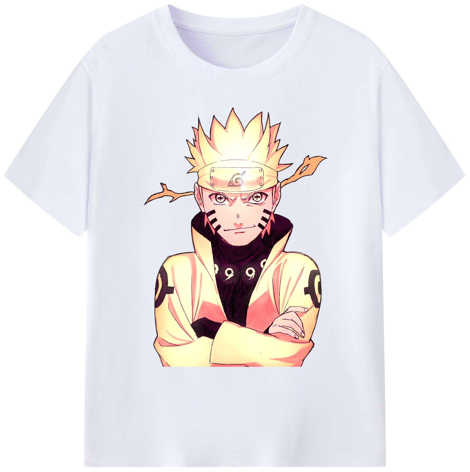 （画像用） NARUTO -ナルト- うずまき ナルト Uzumaki Naruto 綿100％ メンズ半袖Tシャツ｜肌触りやわらか＆通気性